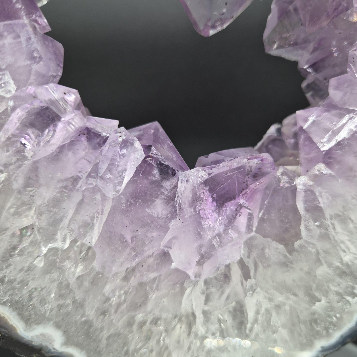 Amethyst Portal Brazil with Clear Purple Crystal Points Large Slab 9.59 lb 13x9.5x1.5 Statement Display Specimen Crystal Hoarder