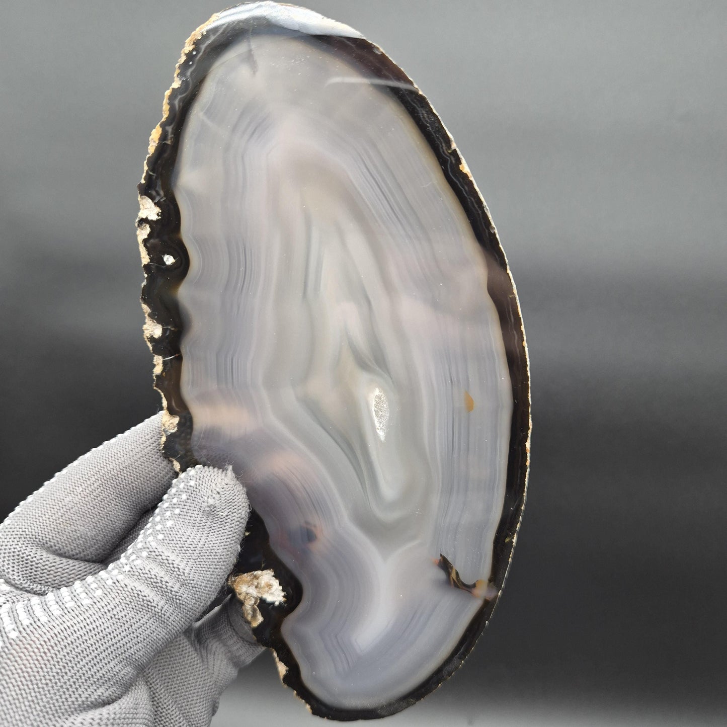 Large AAA Agate Slices - Set of 4 | 7.5-8in x 4in Translucent Druzy Quartz | 2.19 lbs Statement Decor Crystal Hoarder
