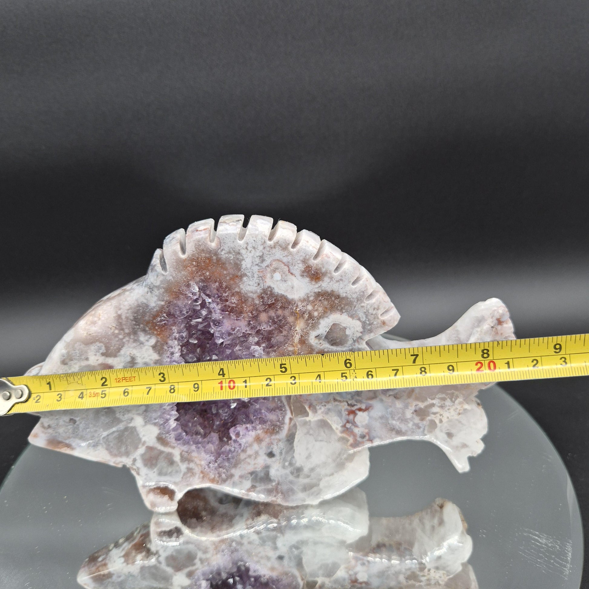 AAA+ Pink and Purple Amethyst Fish Polished Brazil - 8.5x5.5x1 - 2.89 lbs Crystal Hoarder