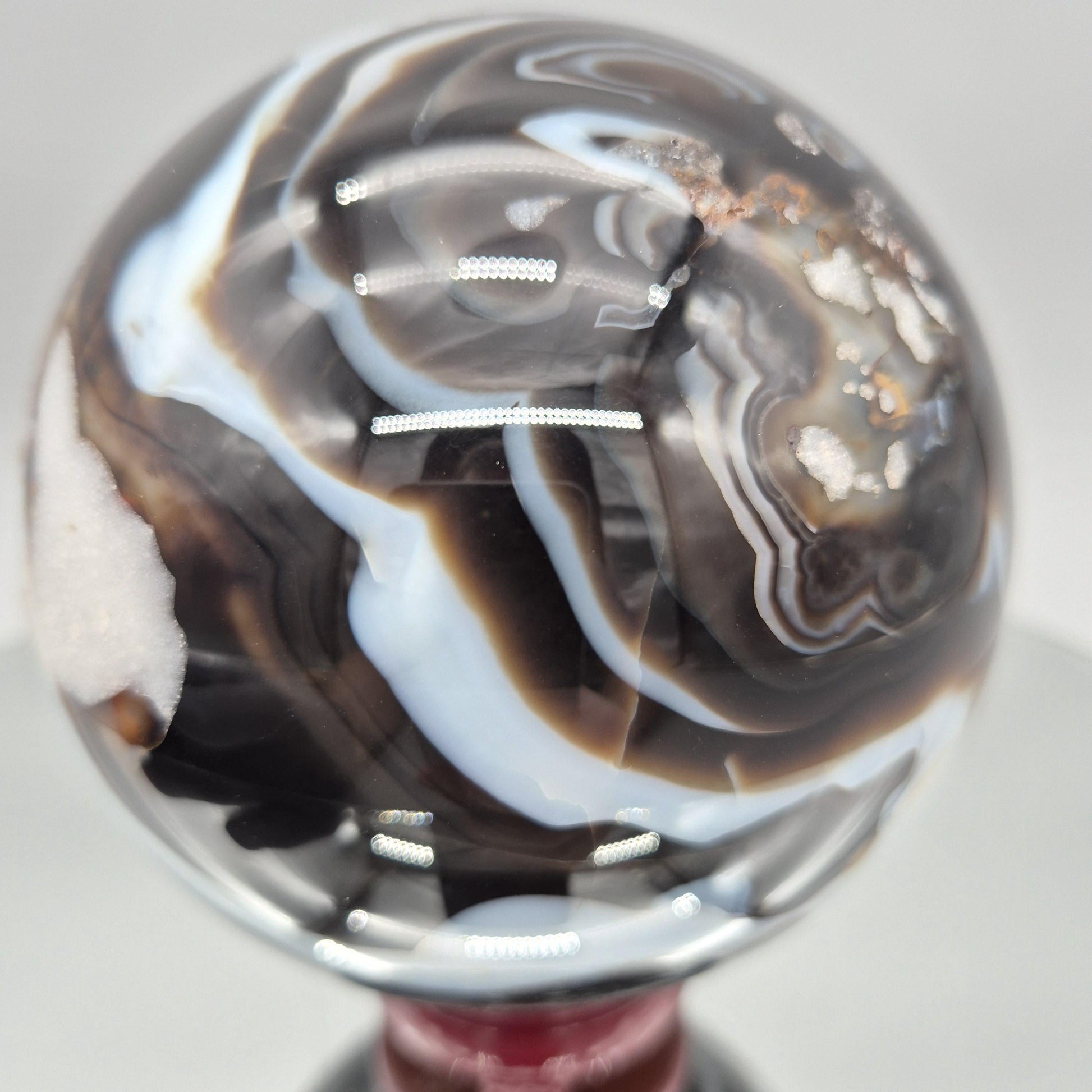 Super High Quality Black Agate Sphere – Polished Collector Crystal Sphere Crystal Hoarder