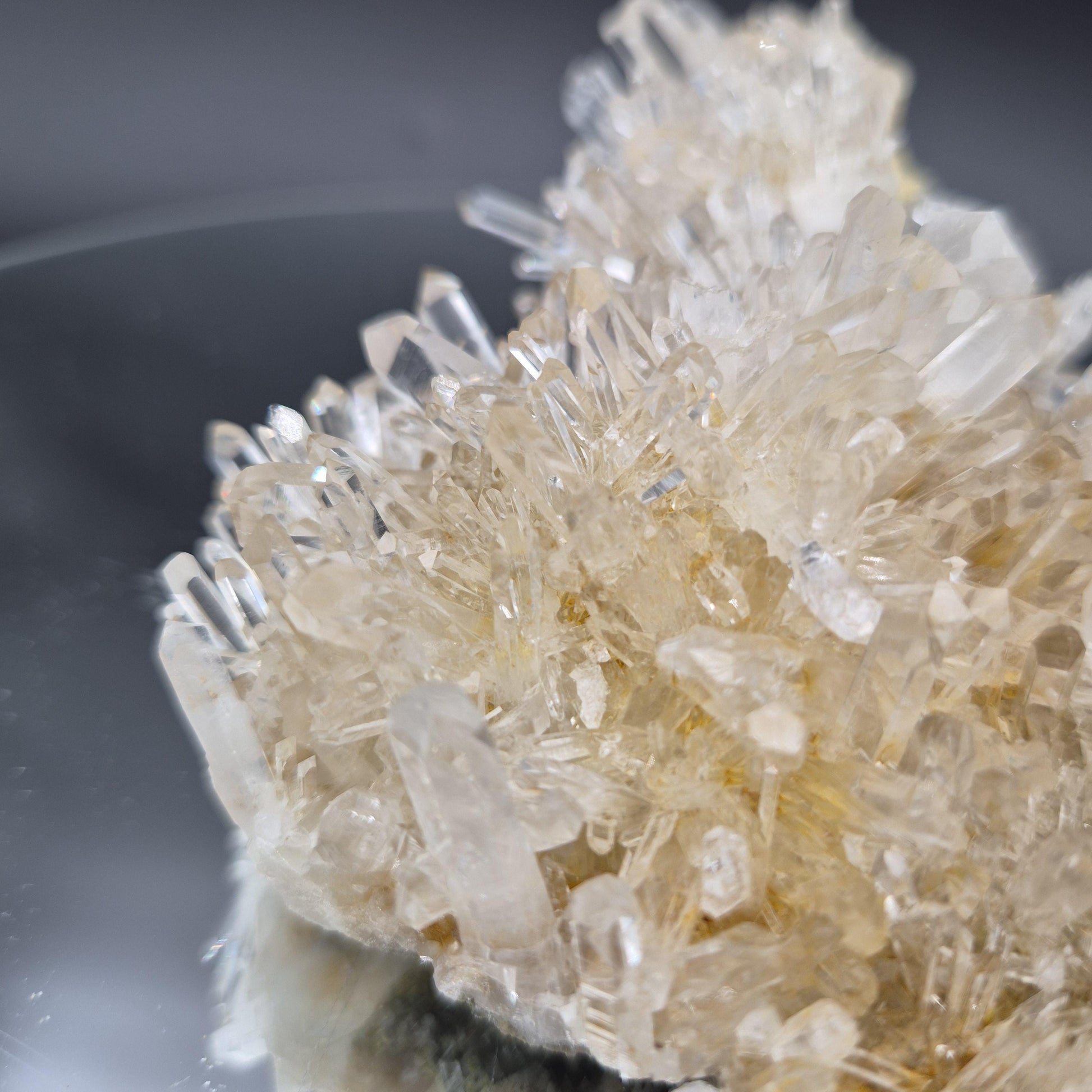 AAA+ Museum Quality Lemurian Quartz Cluster with Chlorite, Golden Healer & Double Terminated Tantric Point | 1.47 lbs Crystal Hoarder