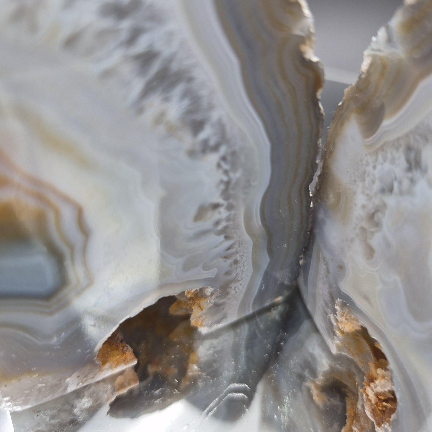 Two in One 2 Sided Blue Banded Agate Bookends from Brazil 1.44 lbs Crystal Hoarder