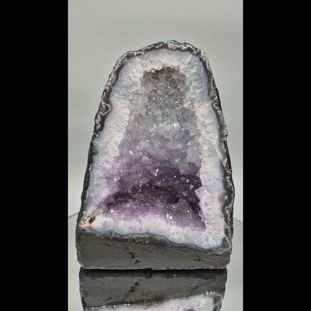 Rare Multi-Color Amethyst Cathedral - Brazilian Amethyst Geode - Natural Crystal Display Crystal Hoarder