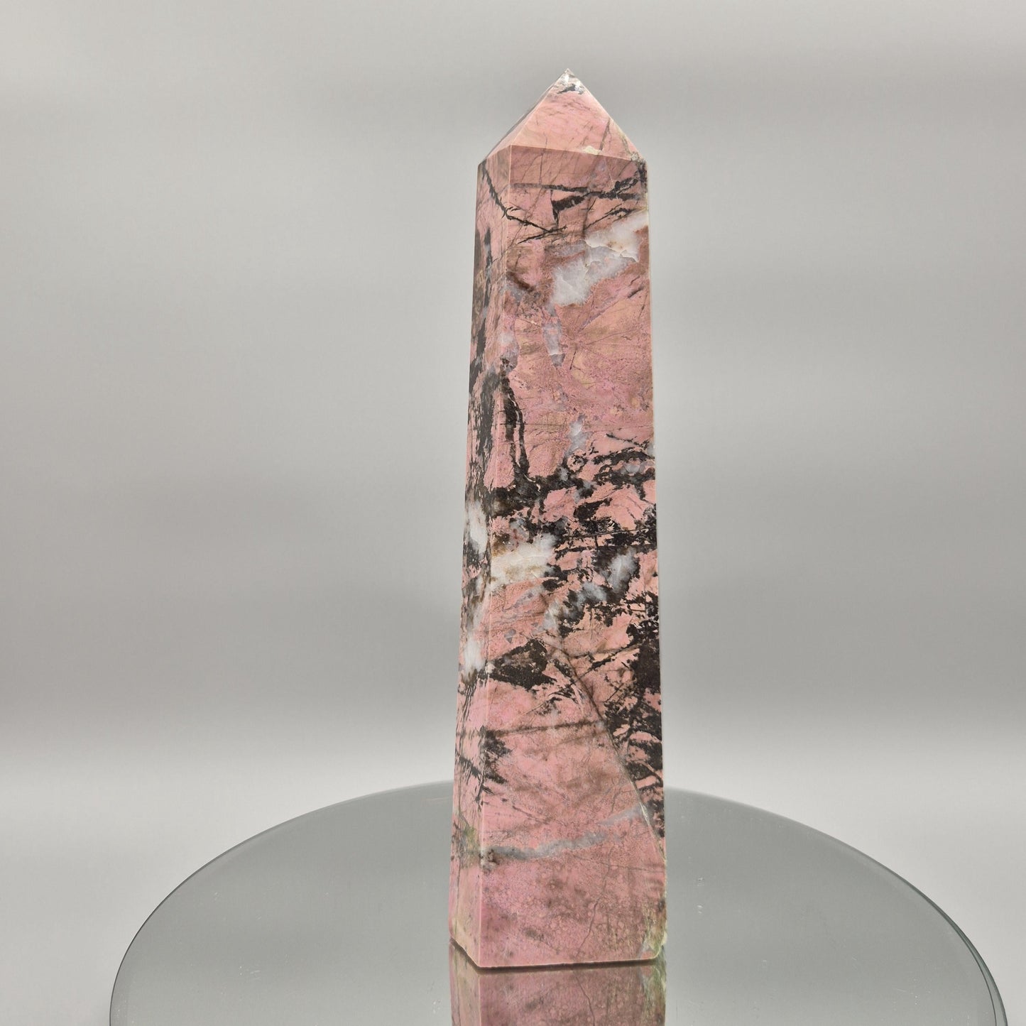 AAA+ Rhodonite Tower – 12 x 3in, 6.31 lbs – Natural Polished Crystal Healing Stone Crystal Hoarder