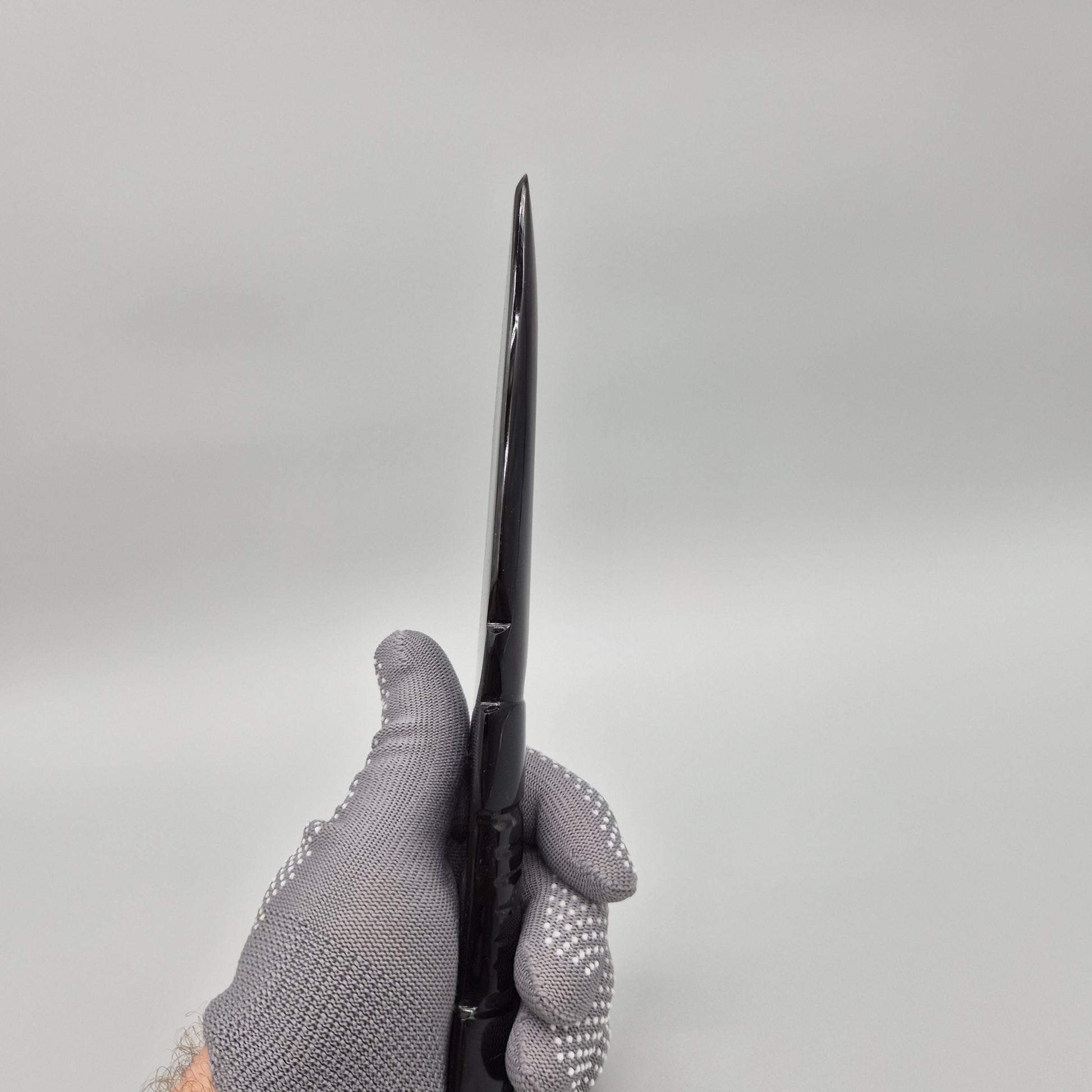 Obsidian Dagger - 9in Hand Knapped Volcanic Glass Blade - Natural Black Obsidian - Display Piece - 6.15 oz Crystal Hoarder