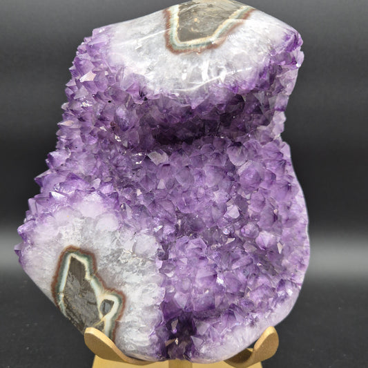 AAA+ Amethyst Cluster on Stand 11x6x6 10.69 lbs Brazil Crystal Hoarder