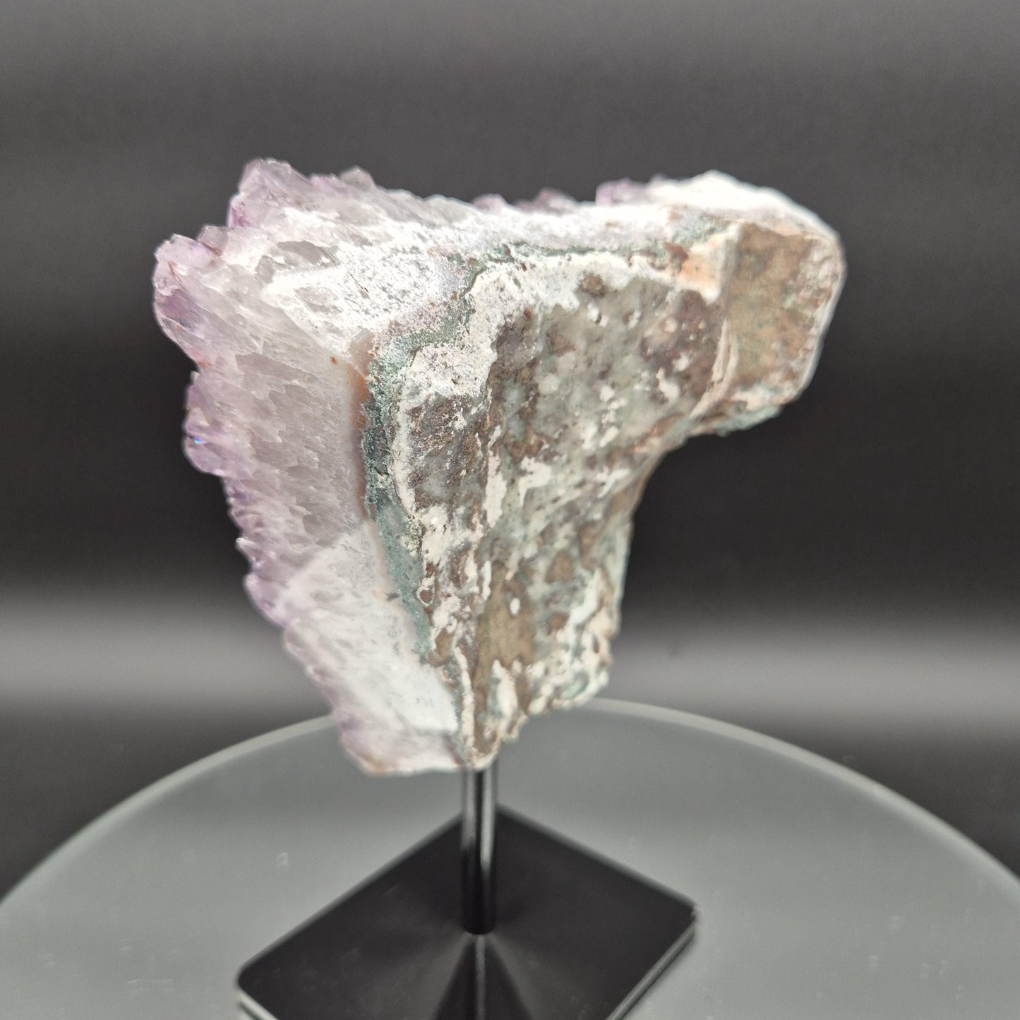 Amethyst on Stand with Hematite Brazil Crystal Specimen 3.42 lb 8x5.5x2.5 Display Piece Crystal Hoarder