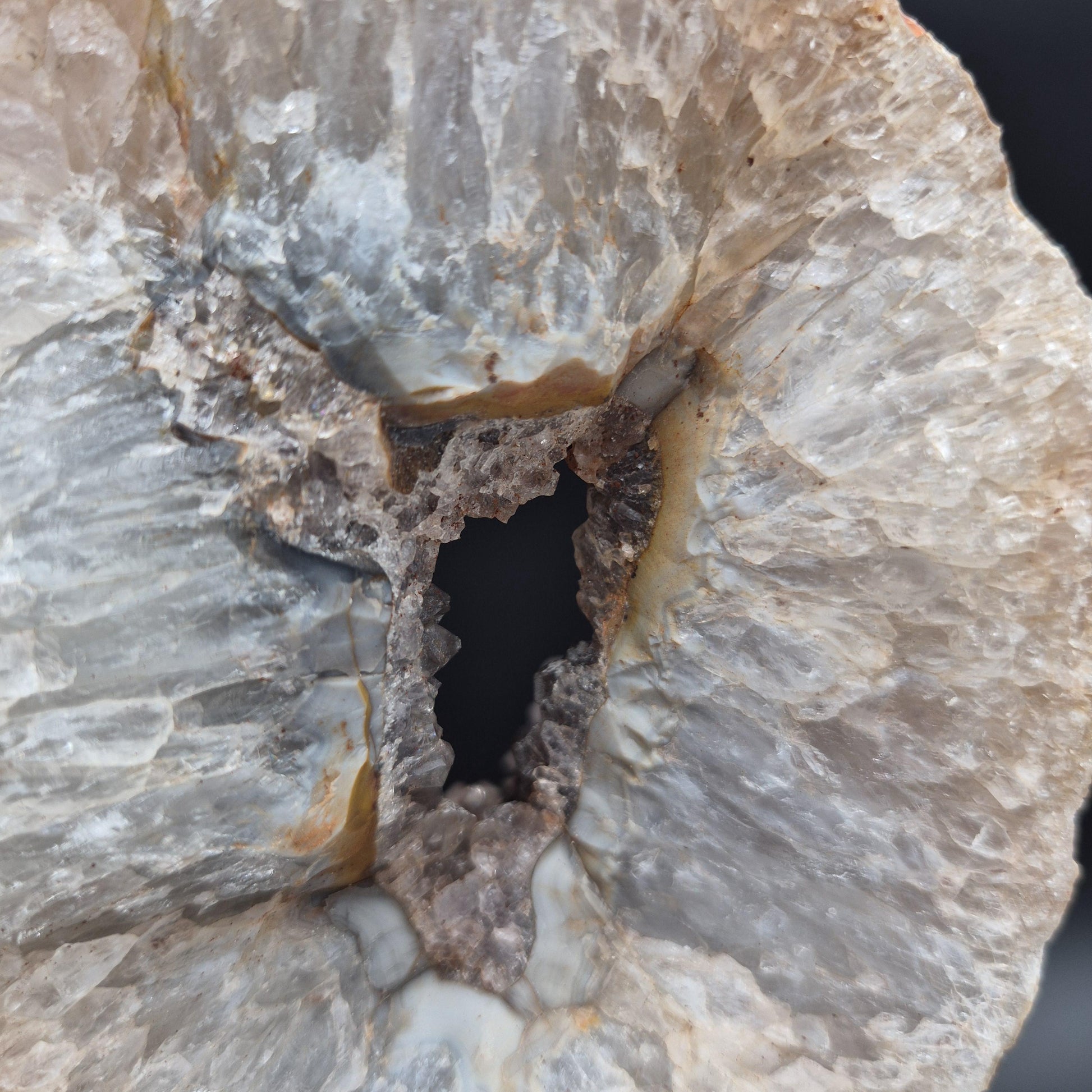 Amethyst with Baby Blue Agate Geode Portal on Stand Brazil 5.27 lbs Crystal Hoarder