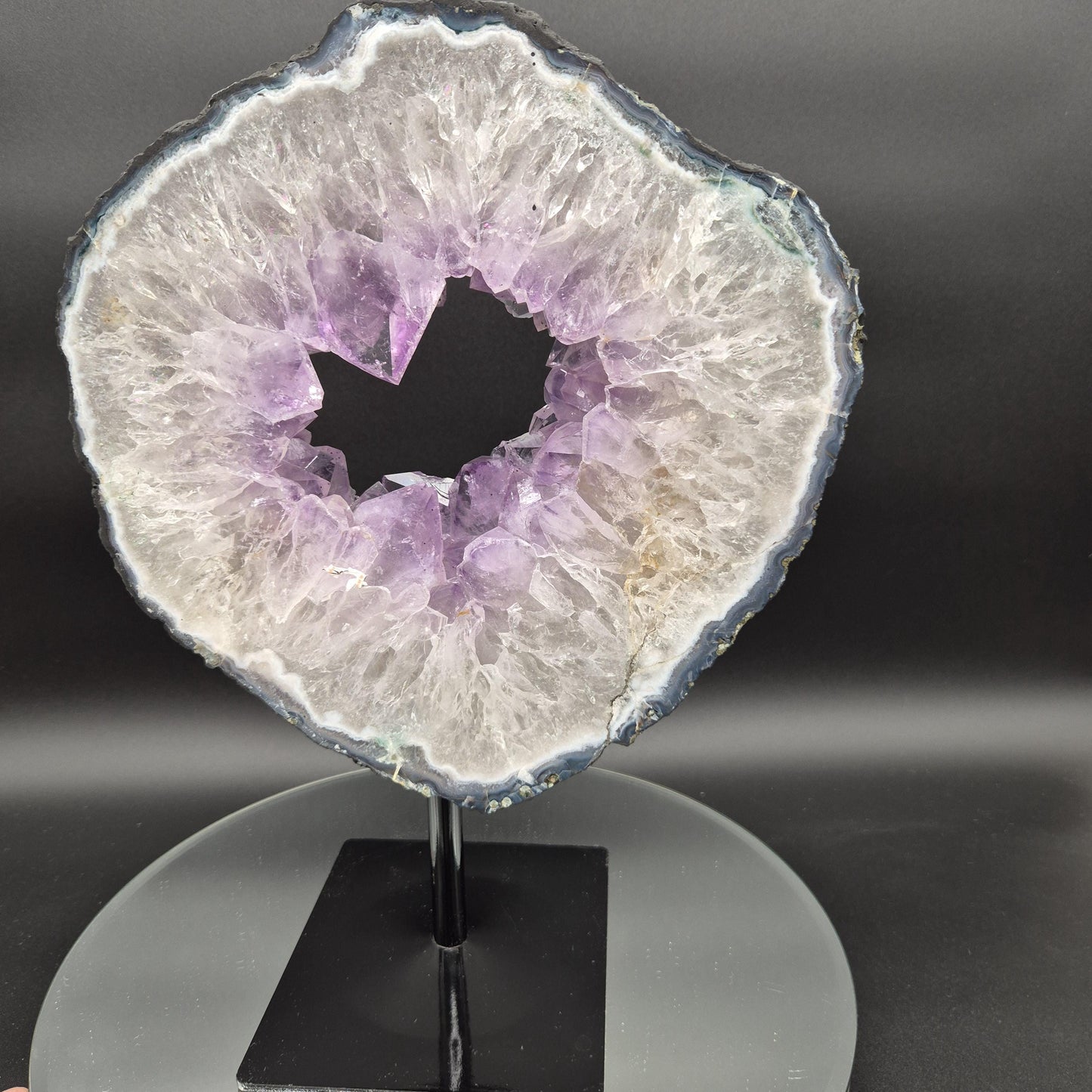 Amethyst Portal Brazil with Clear Purple Crystal Points Large Slab 9.59 lb 13x9.5x1.5 Statement Display Specimen Crystal Hoarder