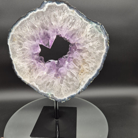 Amethyst Portal Brazil with Clear Purple Crystal Points Large Slab 9.59 lb 13x9.5x1.5 Statement Display Specimen Crystal Hoarder