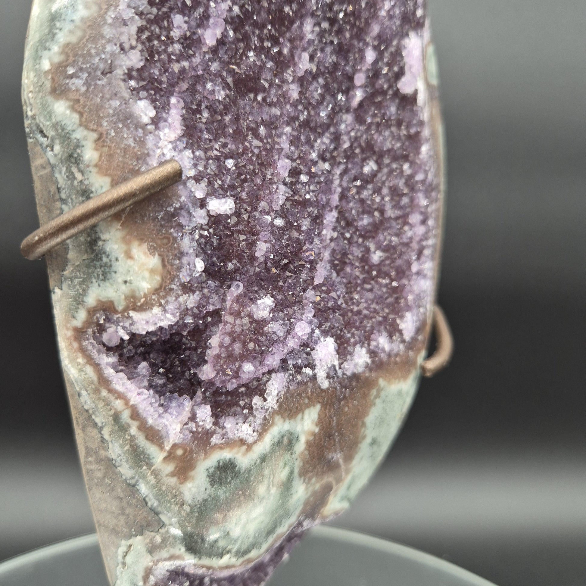 Amethyst with Green and Red Jasper Stalactites Uruguay Crystal Specimen 4.57 lb 11.5x5x2 Rare Display Piece Crystal Hoarder