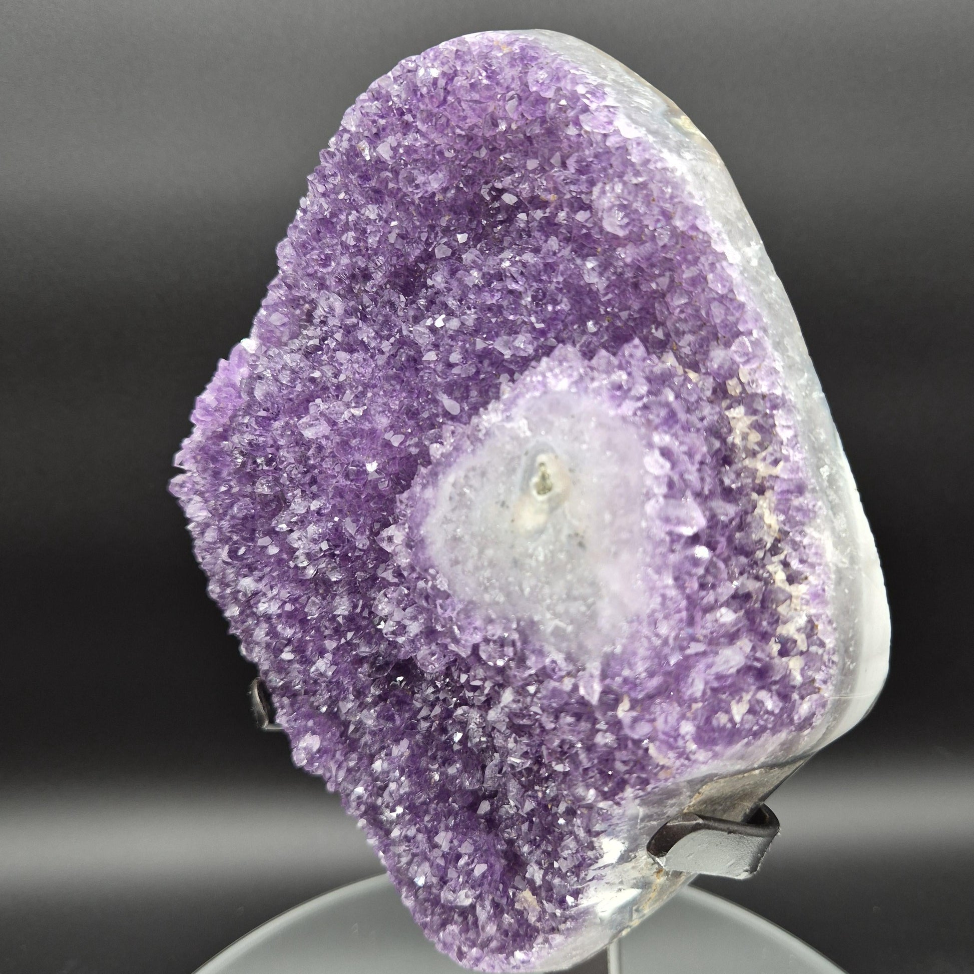 AAA+ Uruguay Amethyst with Stalactite Eye - 7.1 lbs - 12.5 x 6.5in - Rare Druzy Quartz Cathedral - One of a Kind Statement Piece Crystal Hoarder
