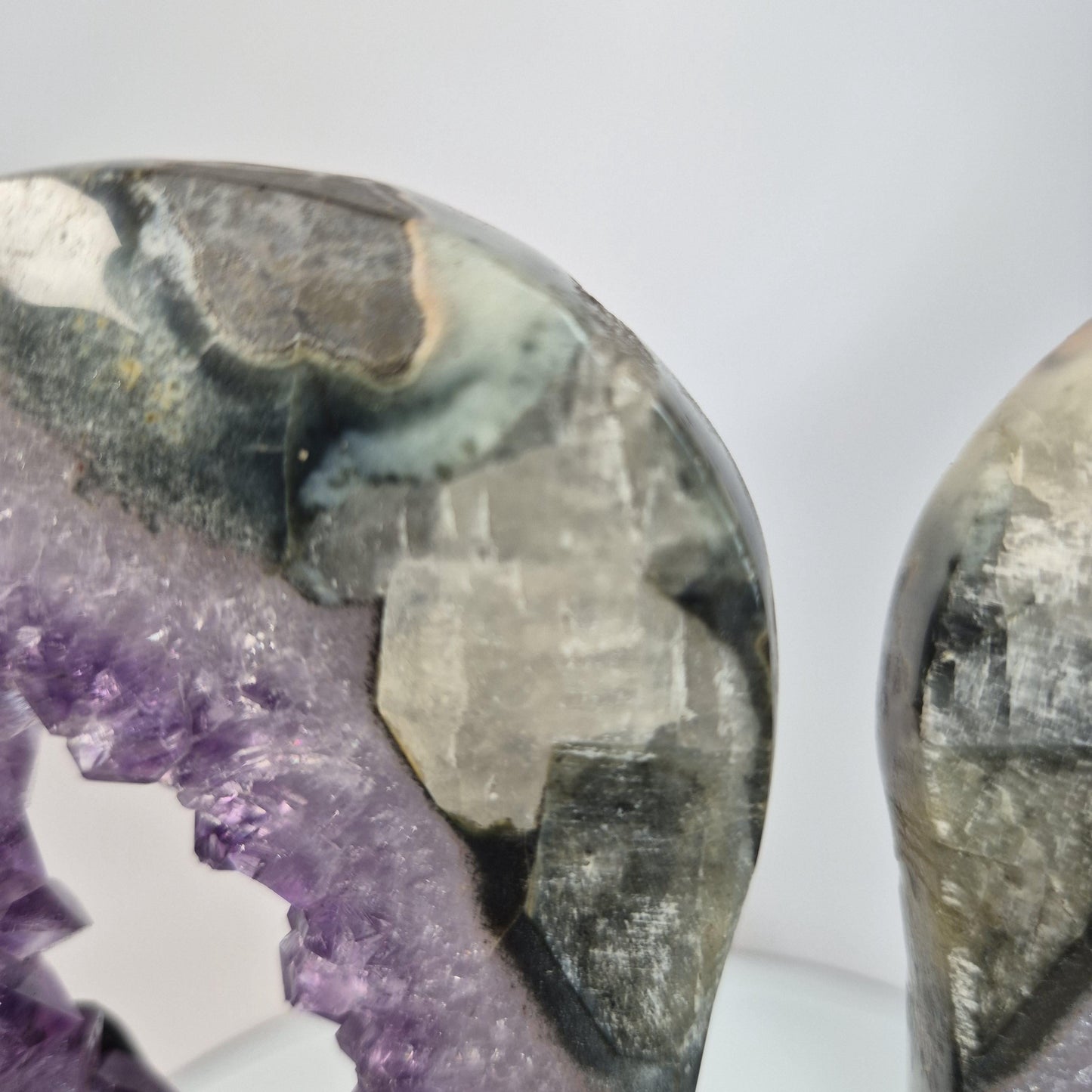 One of a Kind Amethyst Portal Wings with Green Jasper & Calcite - 2.61 lbs Brazilian Crystal Crystal Hoarder
