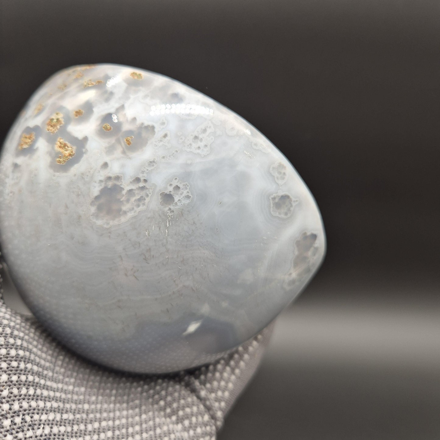 AAA+ Fully Polished Druzy Amethyst with Blue Banded Agate Freeform Brazil 3.21 lbs Crystal Hoarder