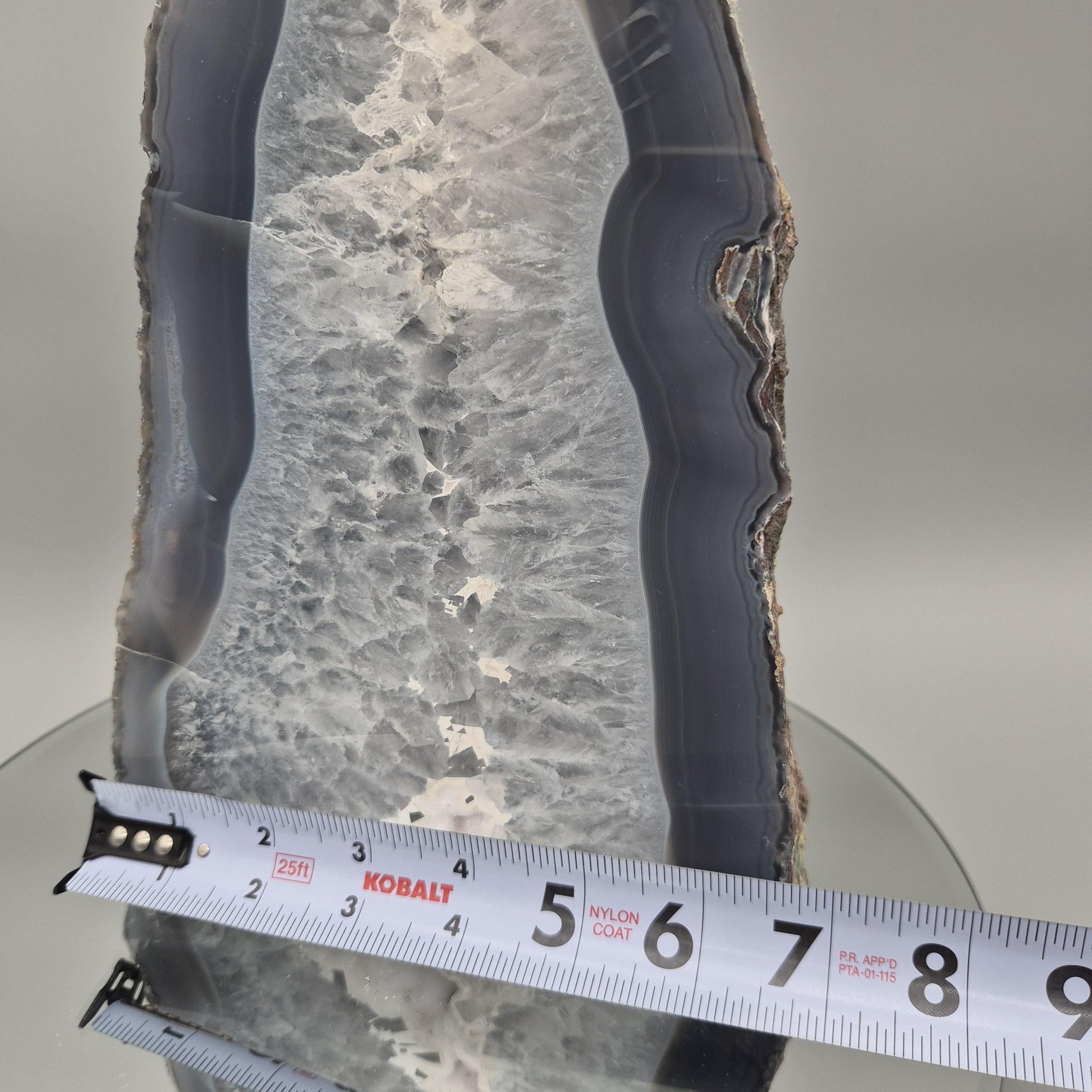 AAA+ Blue Banded Agate Cathedral with Druzy - 11.5 x 7in, 10.48 lbs - Brazil Crystal Hoarder