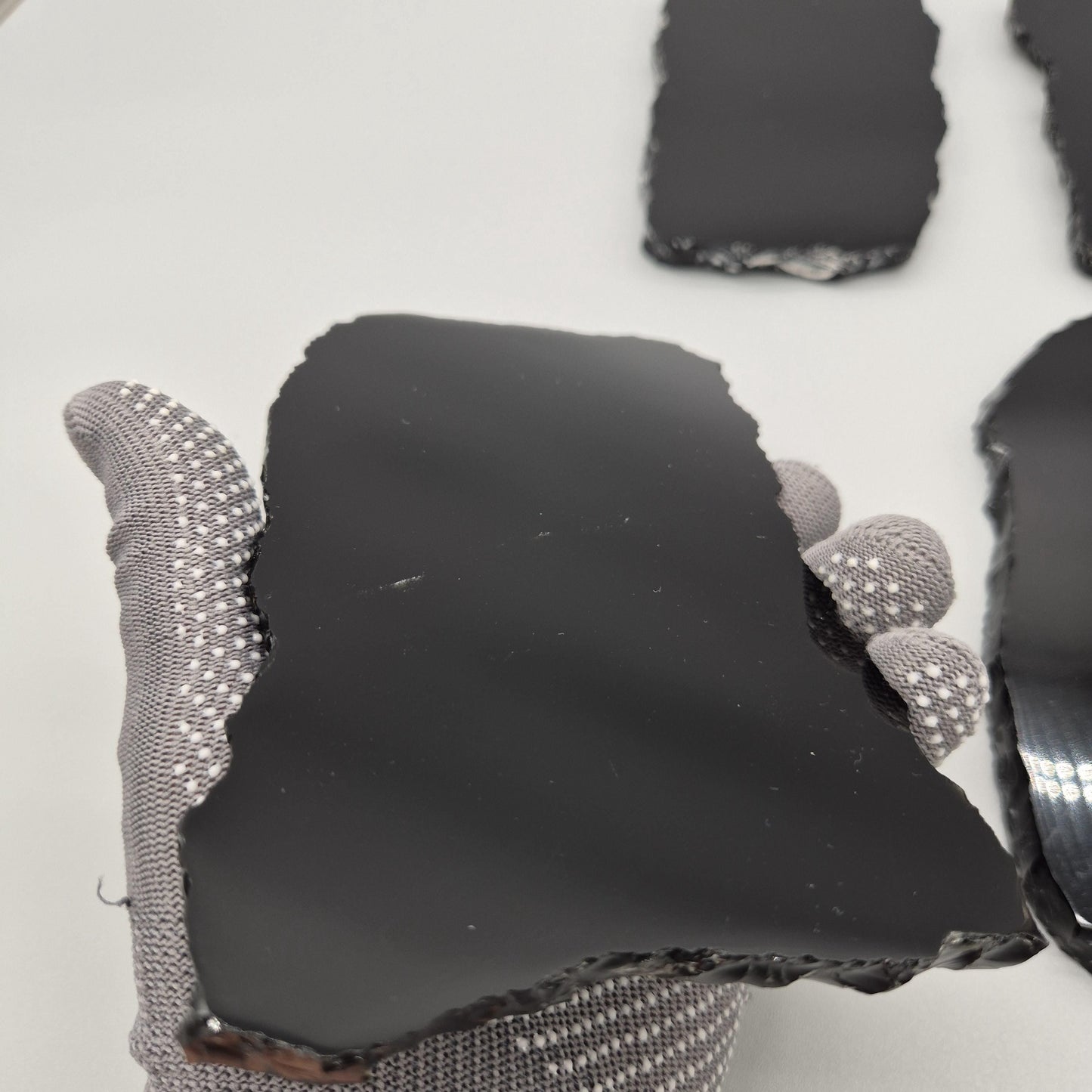 Polished Obsidian Scrying Mirror - Natural Live Edge Volcanic Glass - Black Obsidian Display (1) Mirror - 7 x 4in Crystal Hoarder