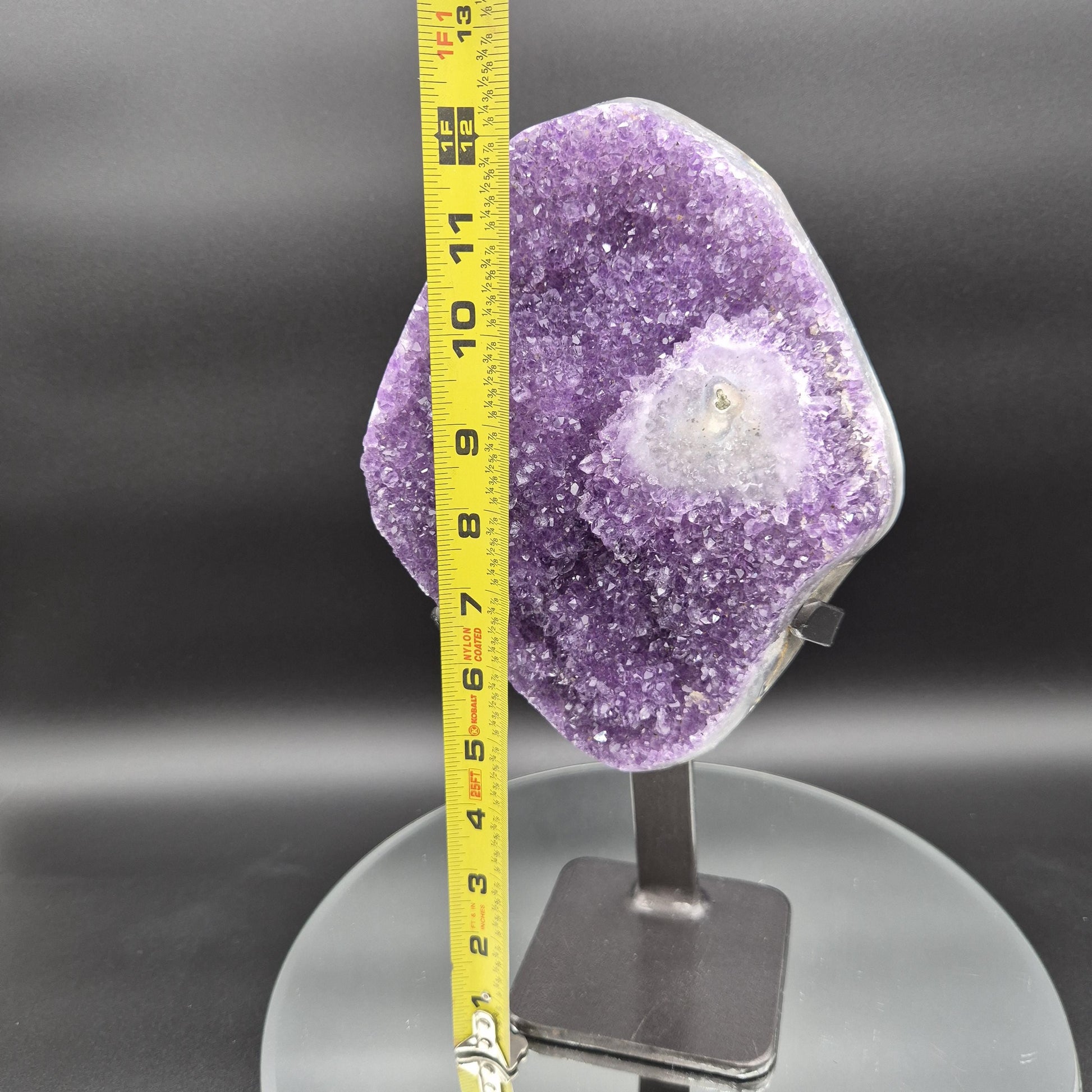 AAA+ Uruguay Amethyst with Stalactite Eye - 7.1 lbs - 12.5 x 6.5in - Rare Druzy Quartz Cathedral - One of a Kind Statement Piece Crystal Hoarder
