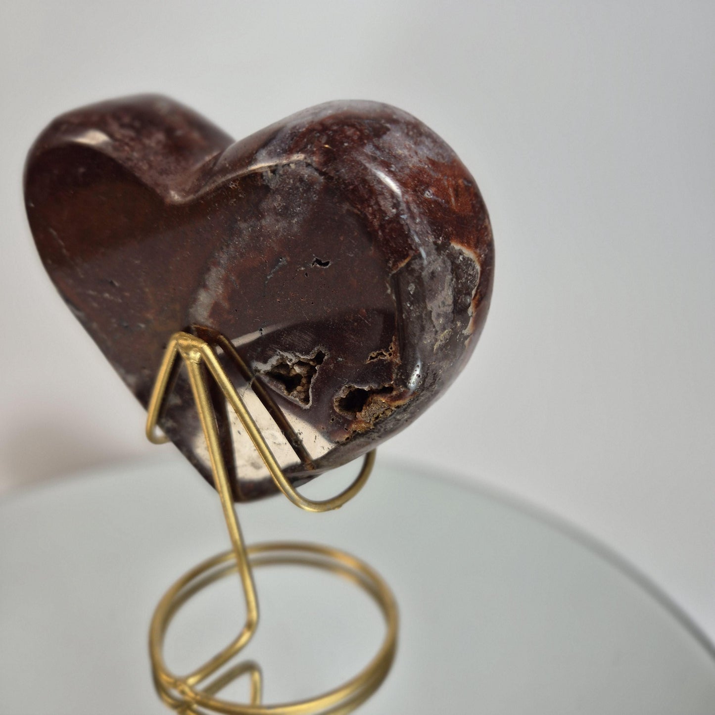 Deep Dark Red Jasper Heart with Quartz Veins - Super Rare One-of-a-Kind Crystal Hoarder