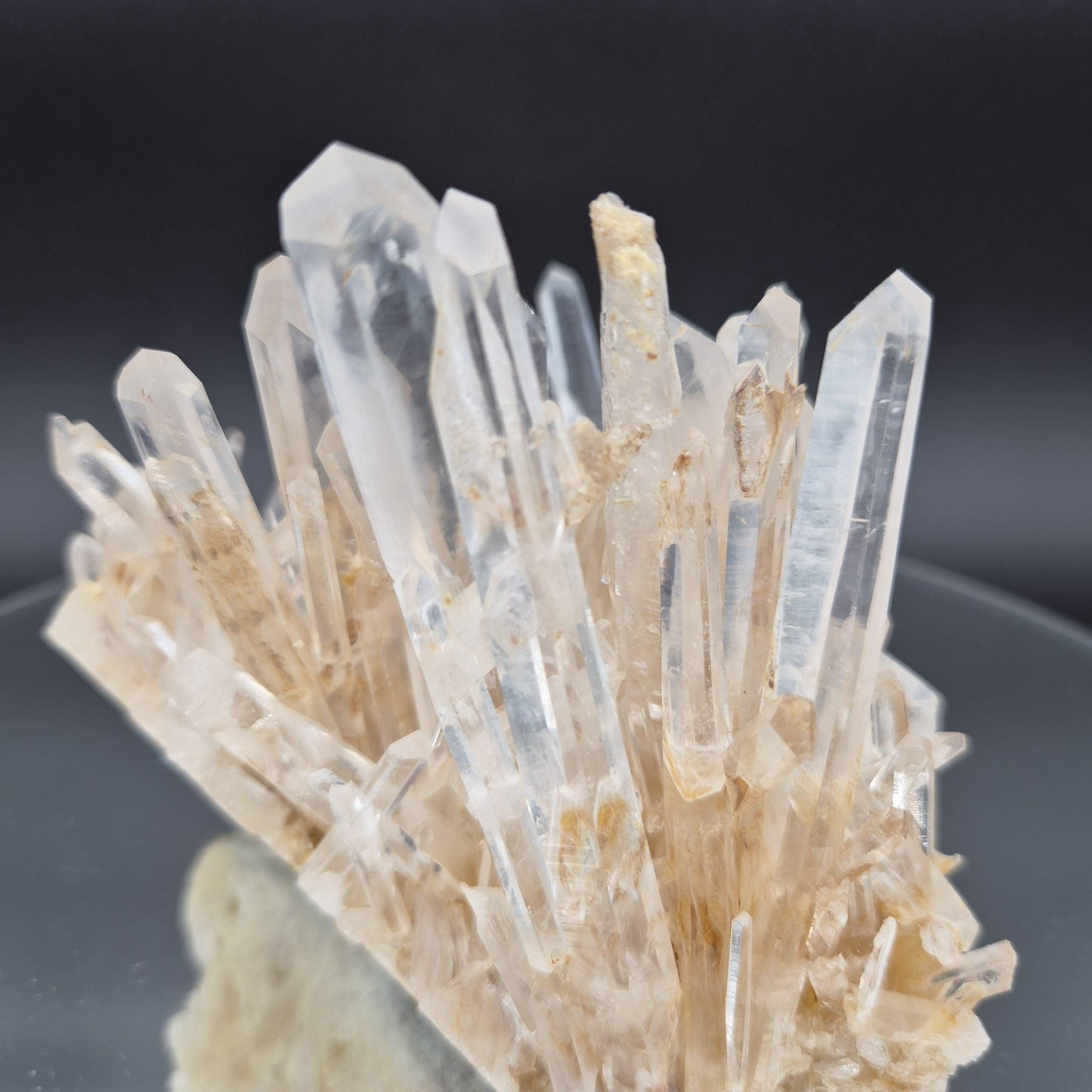 AAA+ Blue Smoke Golden Healer Starburst Lemurian Needle Cluster - Colombia 1.7 lbs, 5 x 4in Crystal Hoarder