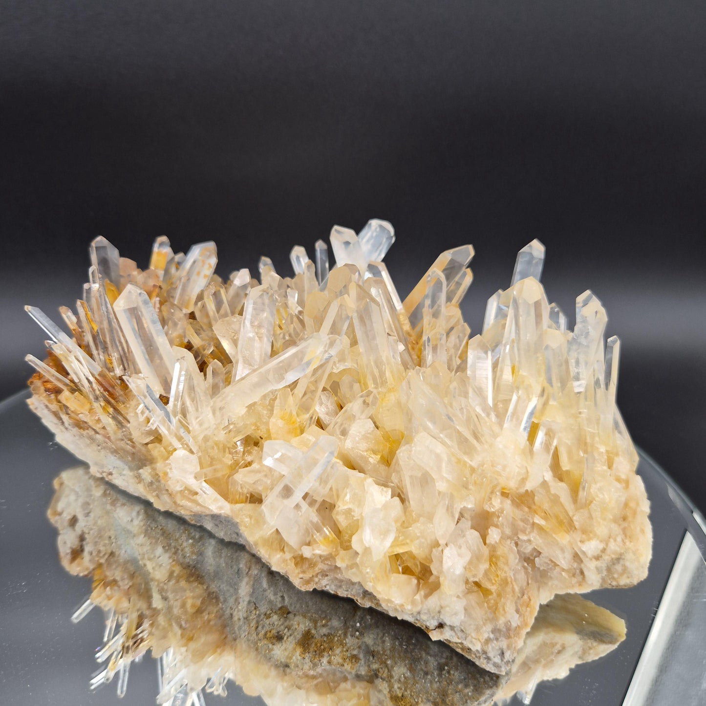 Museum Quality Blue Smoke Golden Healer Lemurian Quartz Cluster 9x5x3 4.71 lbs Colombia Crystal Hoarder