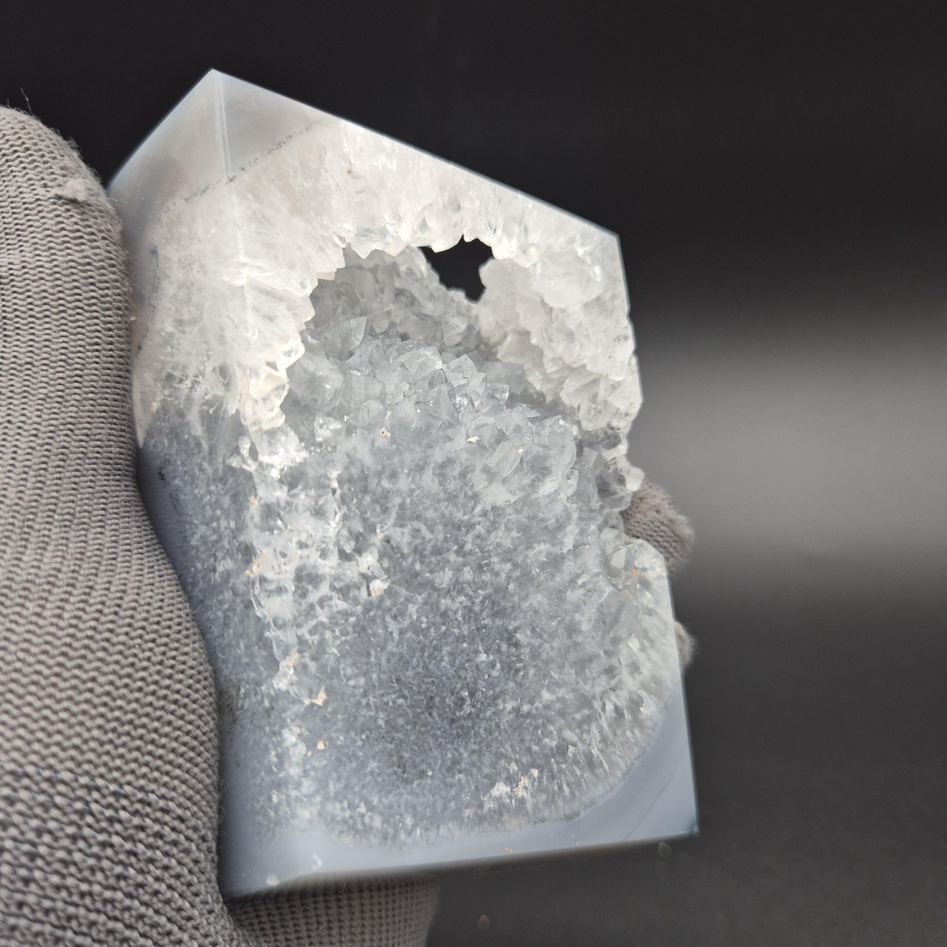 Super Rare Parallelogram Blue Agate Quartz & Pink Amethyst Cube | Brazilian Crystal Display | 1.07 lbs Crystal Hoarder