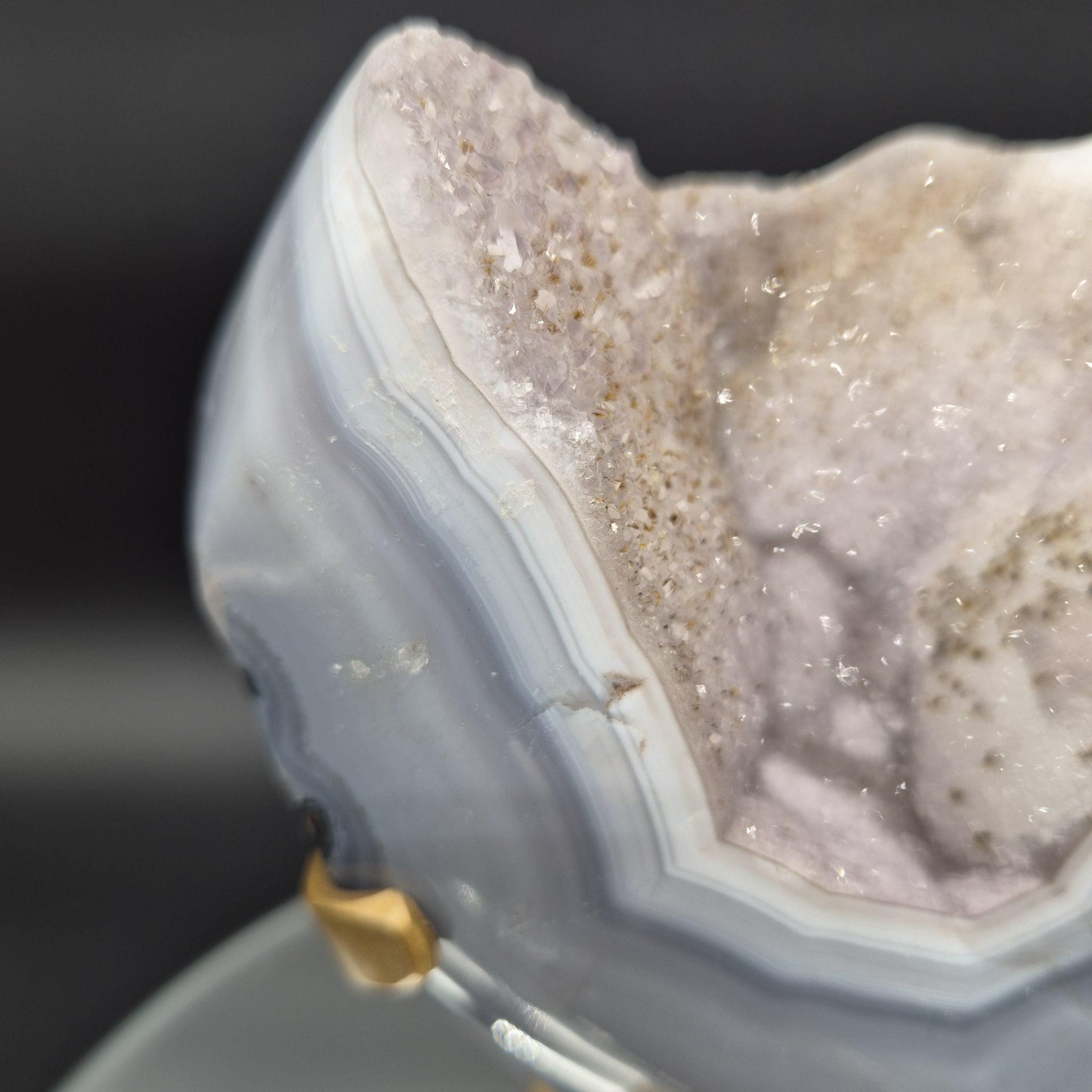 Druzy Amethyst with Hematite & Blue Banded Agate | 7 x 5in | 3.25 lb Crystal Specimen | Brazil Mineral Decor | Collector Statement Piece Crystal Hoarder