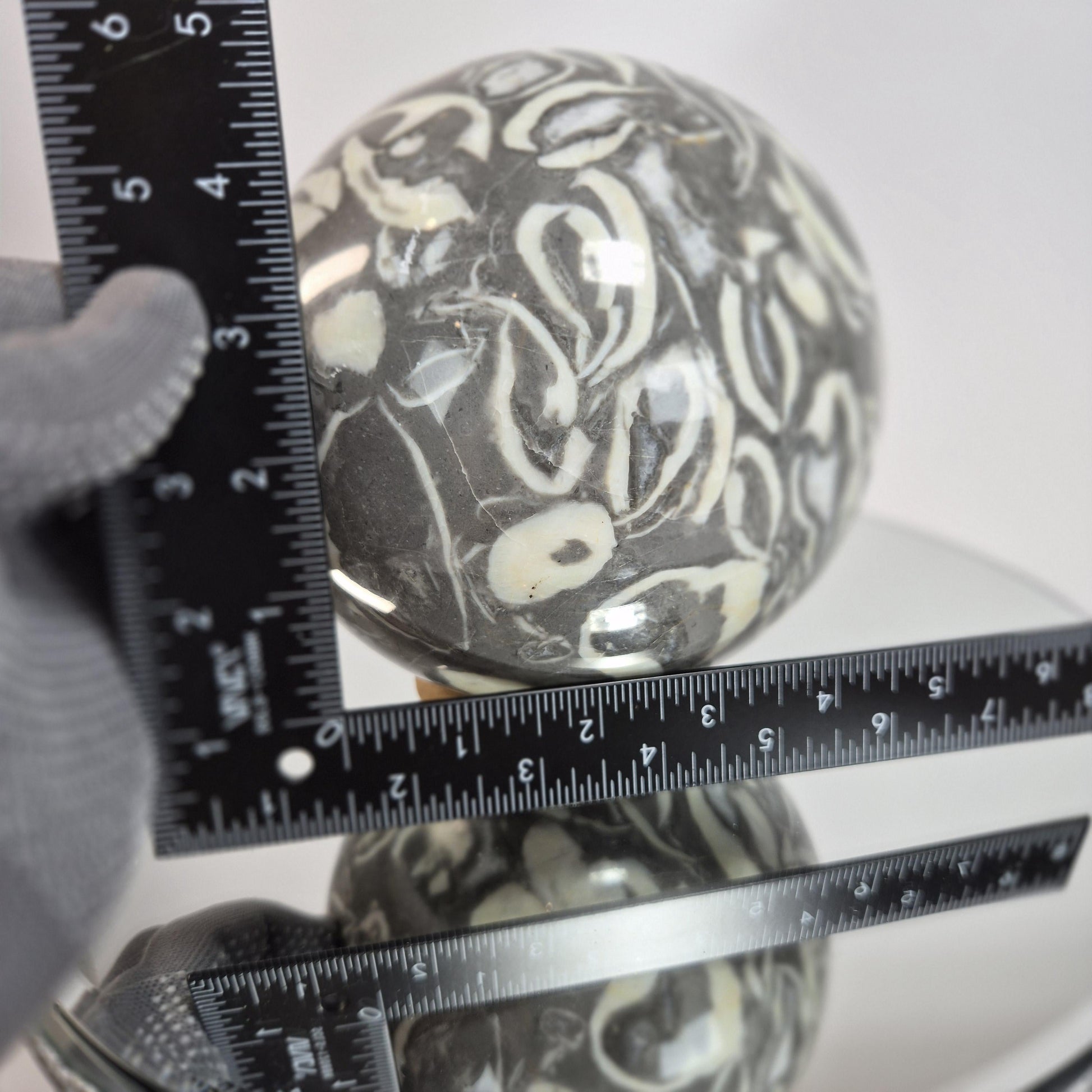 Thousand Eye Jasper Sphere - 10.5 lb  - Rare Polished Orb | Natural Pattern Jasper | Statement Mineral Sphere Crystal Hoarder