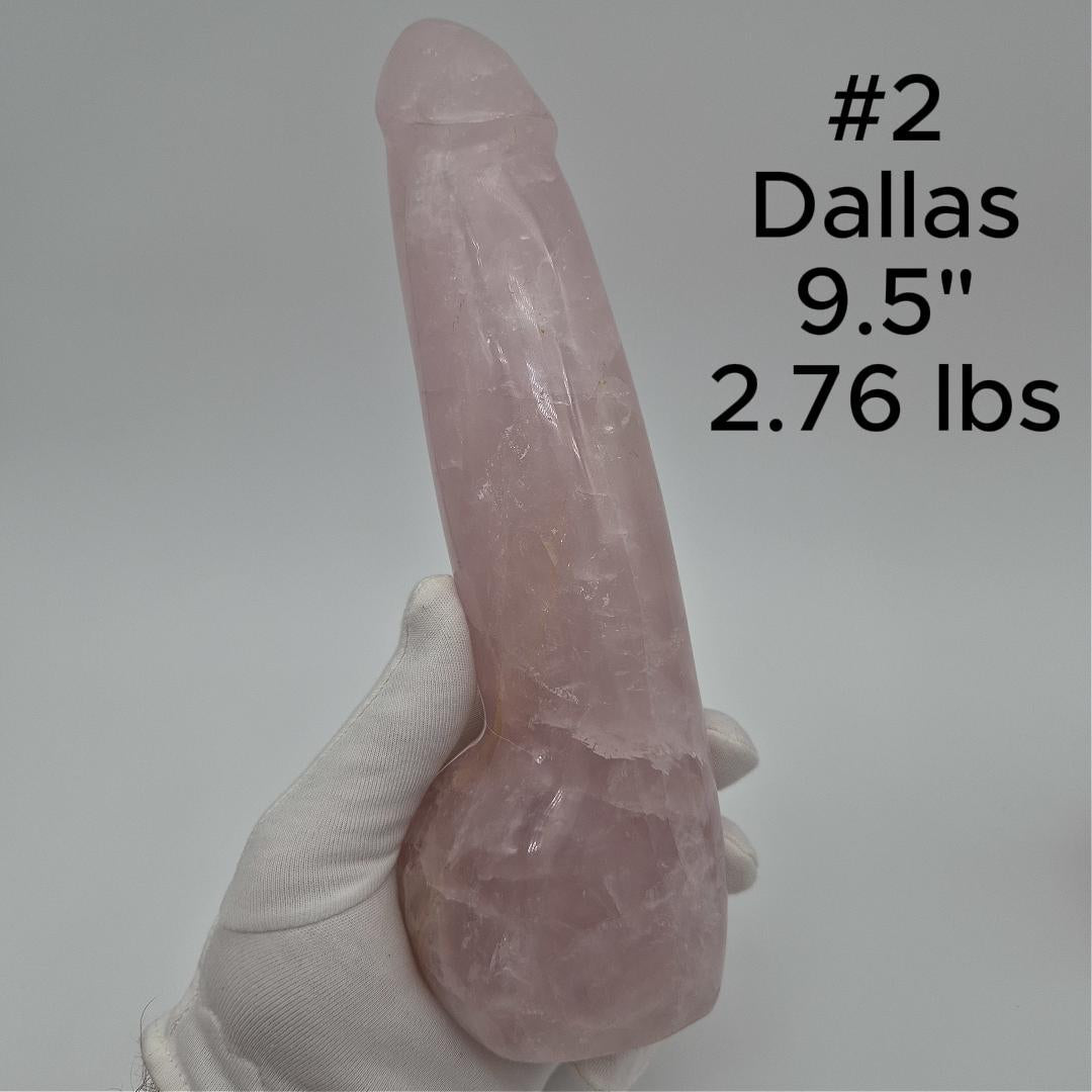 Rose Quartz Penis Sculpture - Unique Hand-Carved Crystal Art Optional LED Display Stand Crystal Hoarder