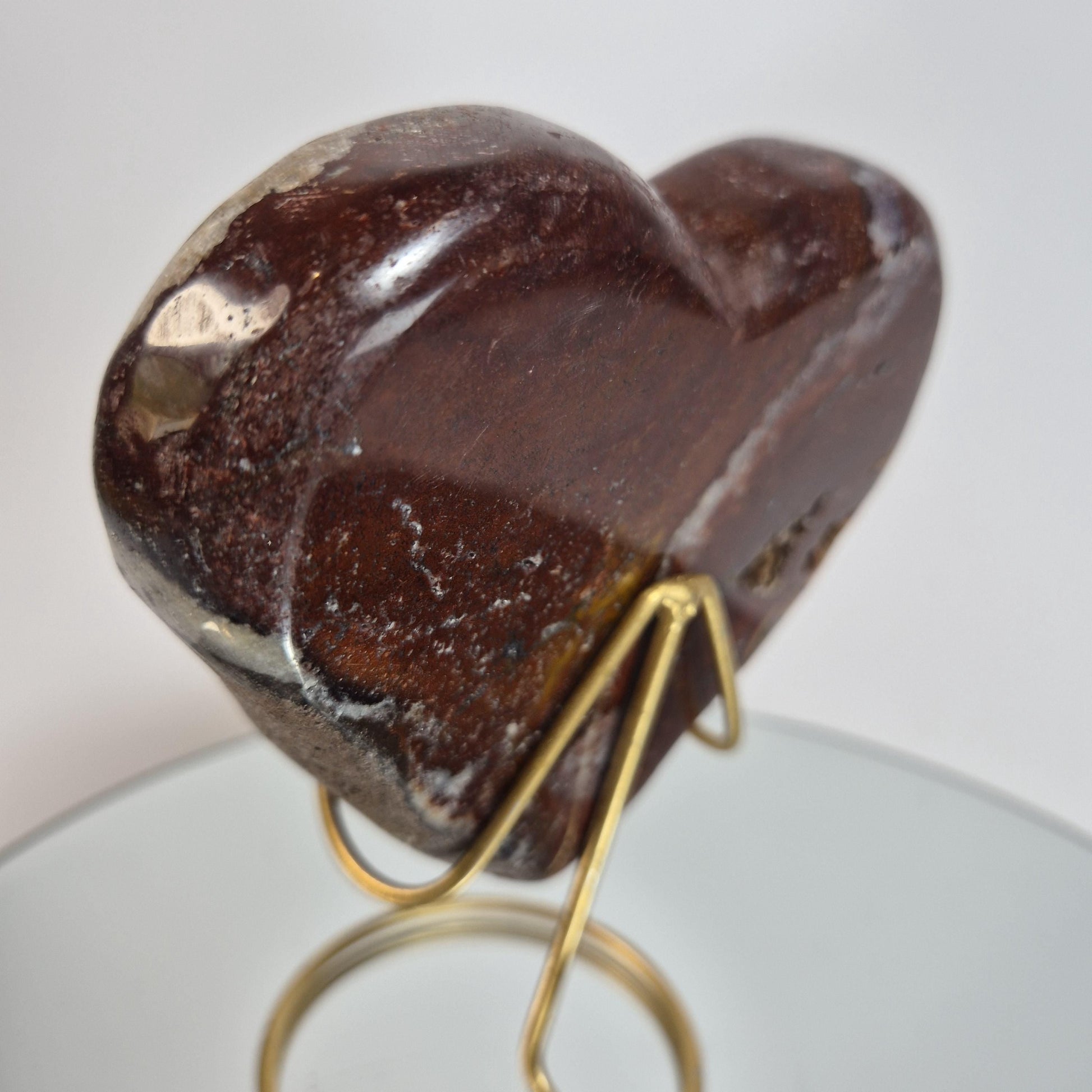 Deep Dark Red Jasper Heart with Quartz Veins - Super Rare One-of-a-Kind Crystal Hoarder