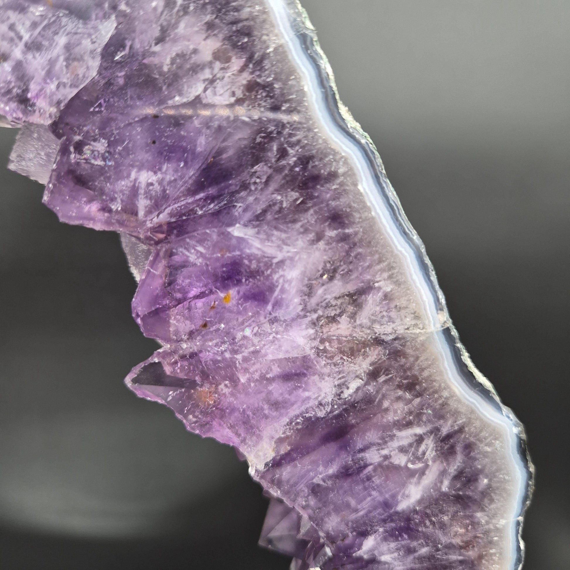 Amethyst Portal with Calcite Large Brazilian Crystal Slab 8.59 lb 17x11x1.5 Statement Display Piece Crystal Hoarder