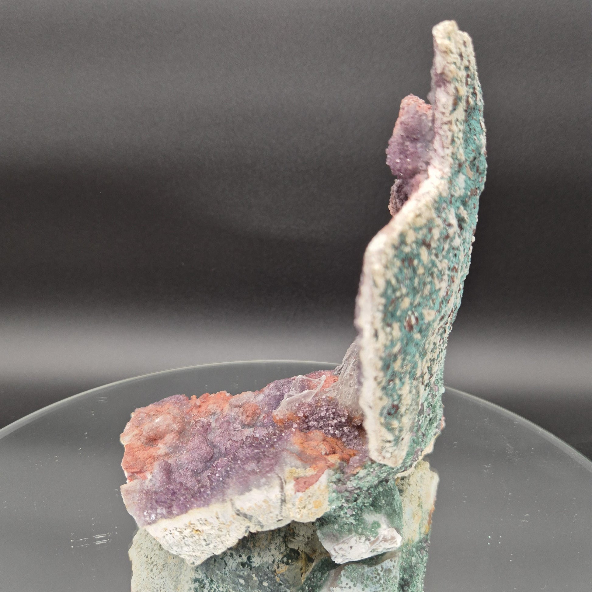 Zeolite Amethyst with Selenite Gypsum Brazil Crystal Sculpture 1.94 lb 7x6x4 Natural Mineral Specimen Crystal Hoarder