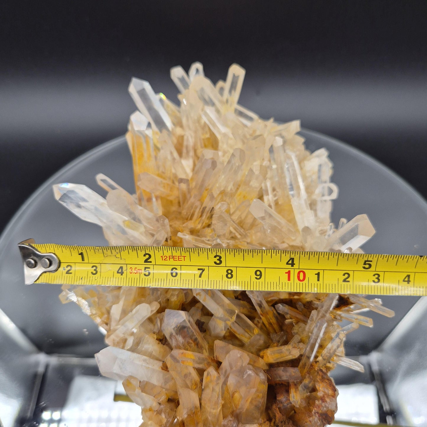 Museum Quality Blue Smoke Golden Healer Lemurian Quartz Cluster 9x5x3 4.71 lbs Colombia Crystal Hoarder