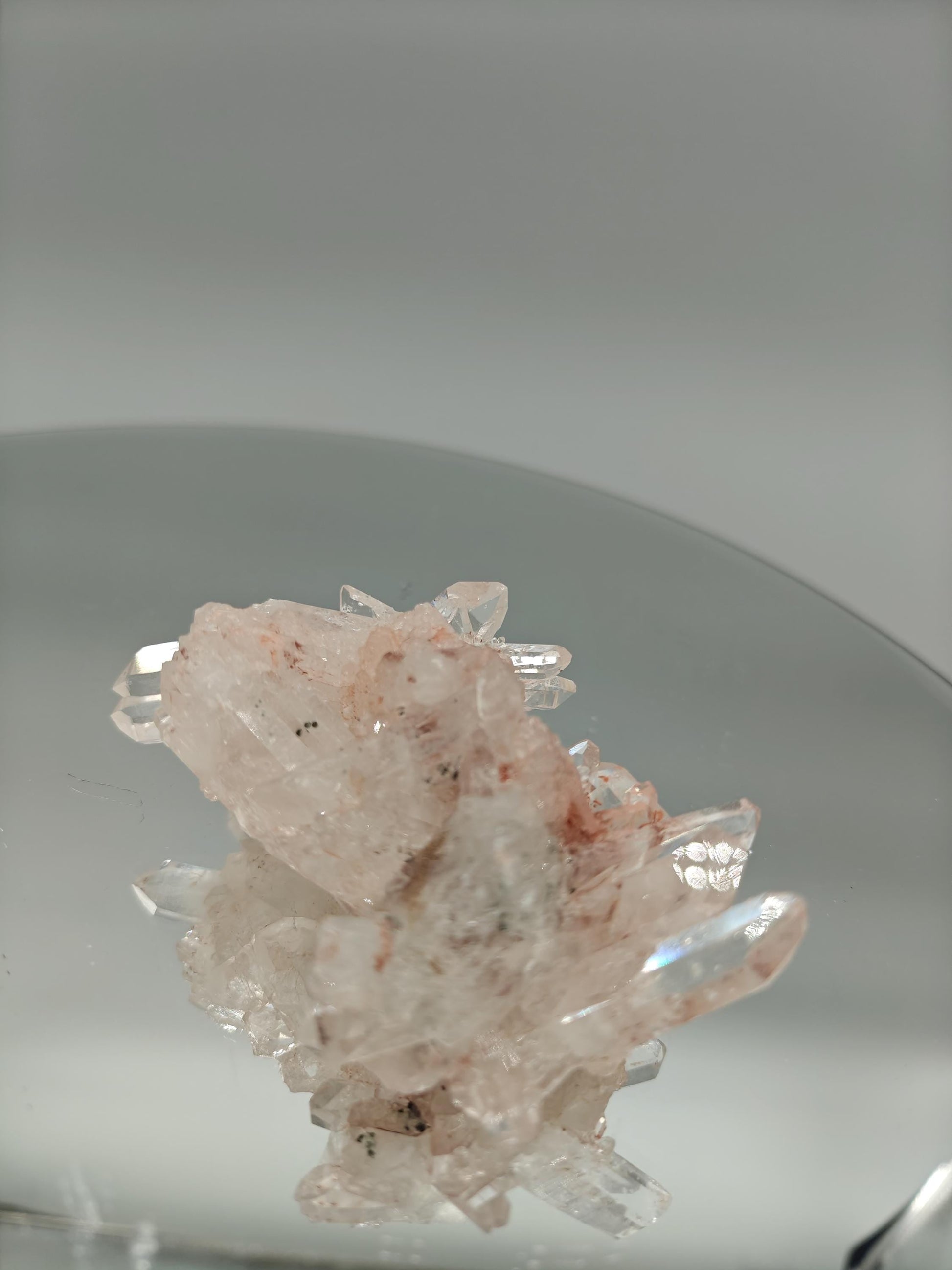 AAA+ Pink Lemurian Quartz Floater Cluster | Water Clear Perfect Points | Colombia Crystal Hoarder