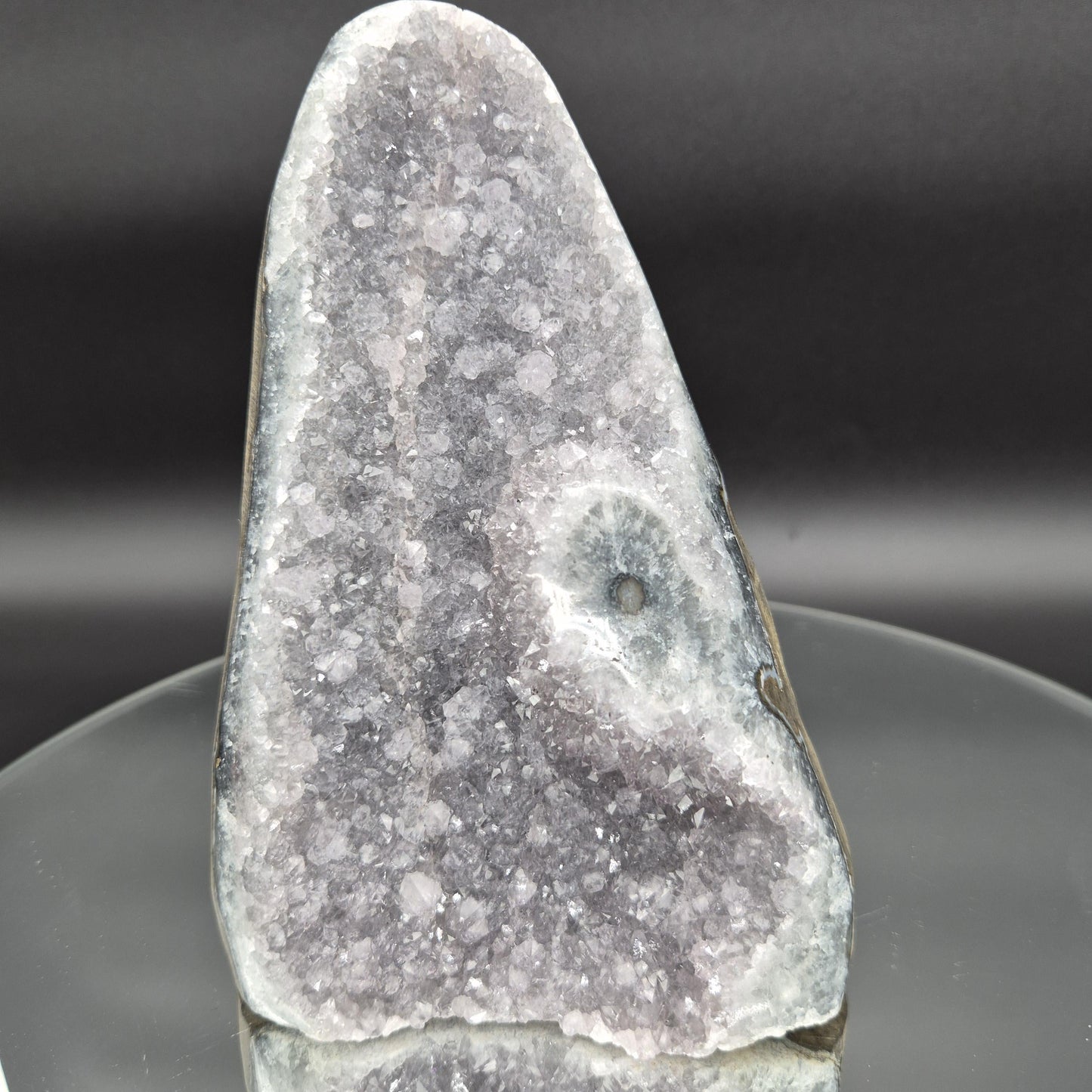 AAA+ Uruguay Lavender Amethyst Cathedral with Stalactite Eye - 3.8 lbs - 6.5 x 4.5in -  Druzy Quartz Crystal Hoarder