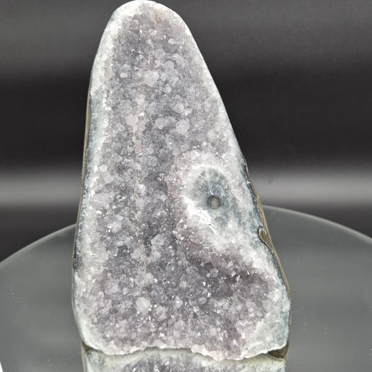 AAA+ Uruguay Lavender Amethyst Cathedral with Stalactite Eye - 3.8 lbs - 6.5 x 4.5in -  Druzy Quartz Crystal Hoarder