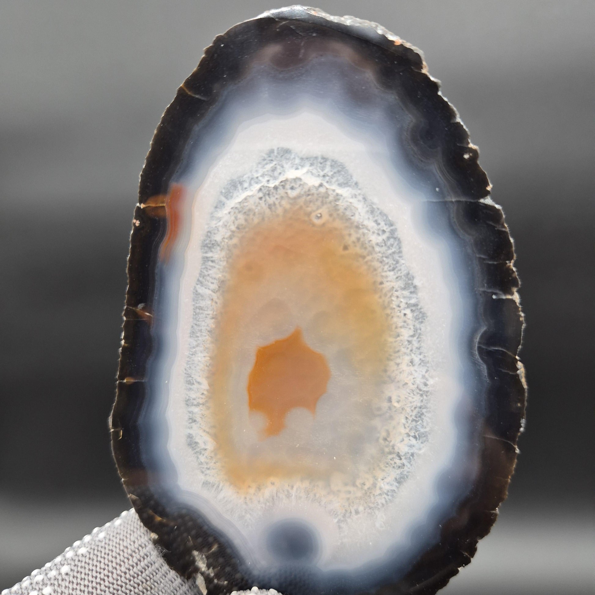 AAA Translucent Agate Slices with Carnelian - Set of 3 | 4.5in–5.5in Natural Druzy Quartz | 0.61 lbs Crystal Hoarder