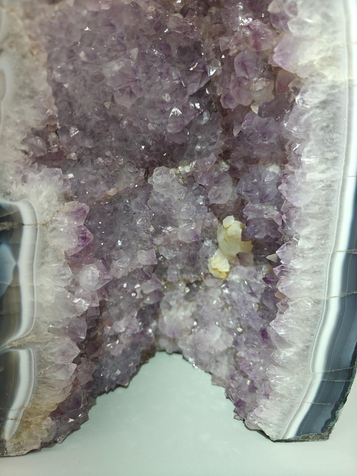 Large Amethyst Cathedral Cave - 25.15 lbs Brazilian Amethyst with UV Reactive Calcite | Statement Crystal Display Crystal Hoarder