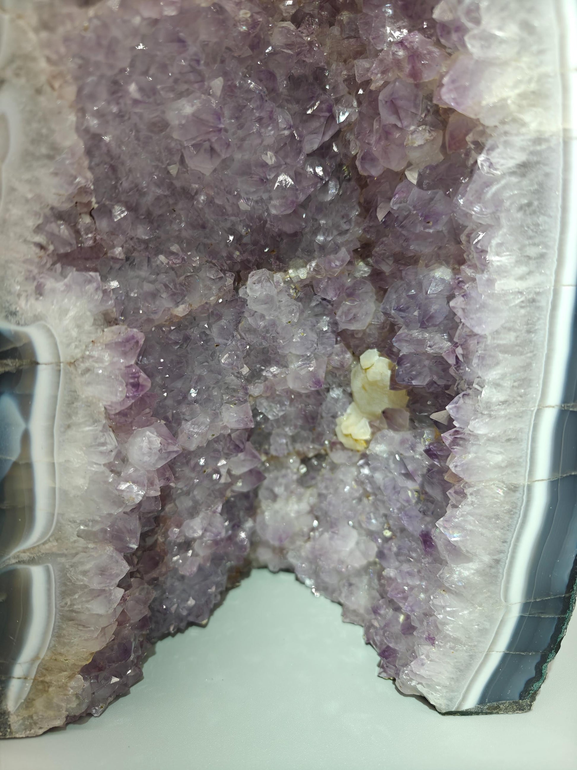 Large Amethyst Cathedral Cave - 25.15 lbs Brazilian Amethyst with UV Reactive Calcite | Statement Crystal Display Crystal Hoarder