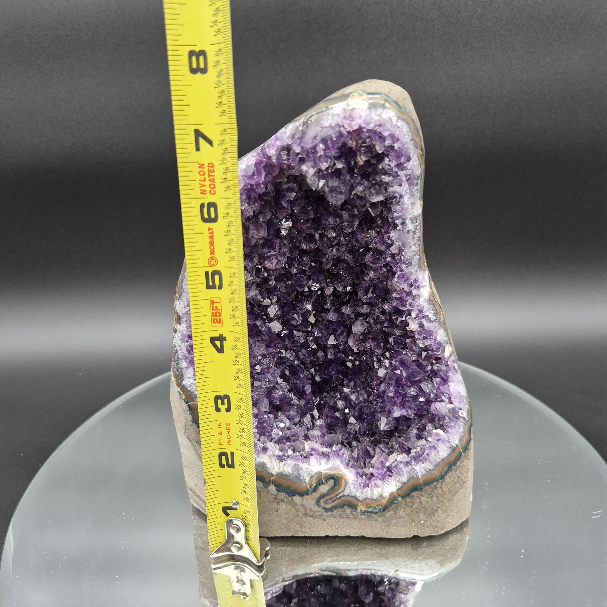 AAA+ Dark Purple Amethyst Curved Cathedral - Uruguay Specimen - 7.5 x 6 - 5.49 lbs - Collector Display Crystal Hoarder
