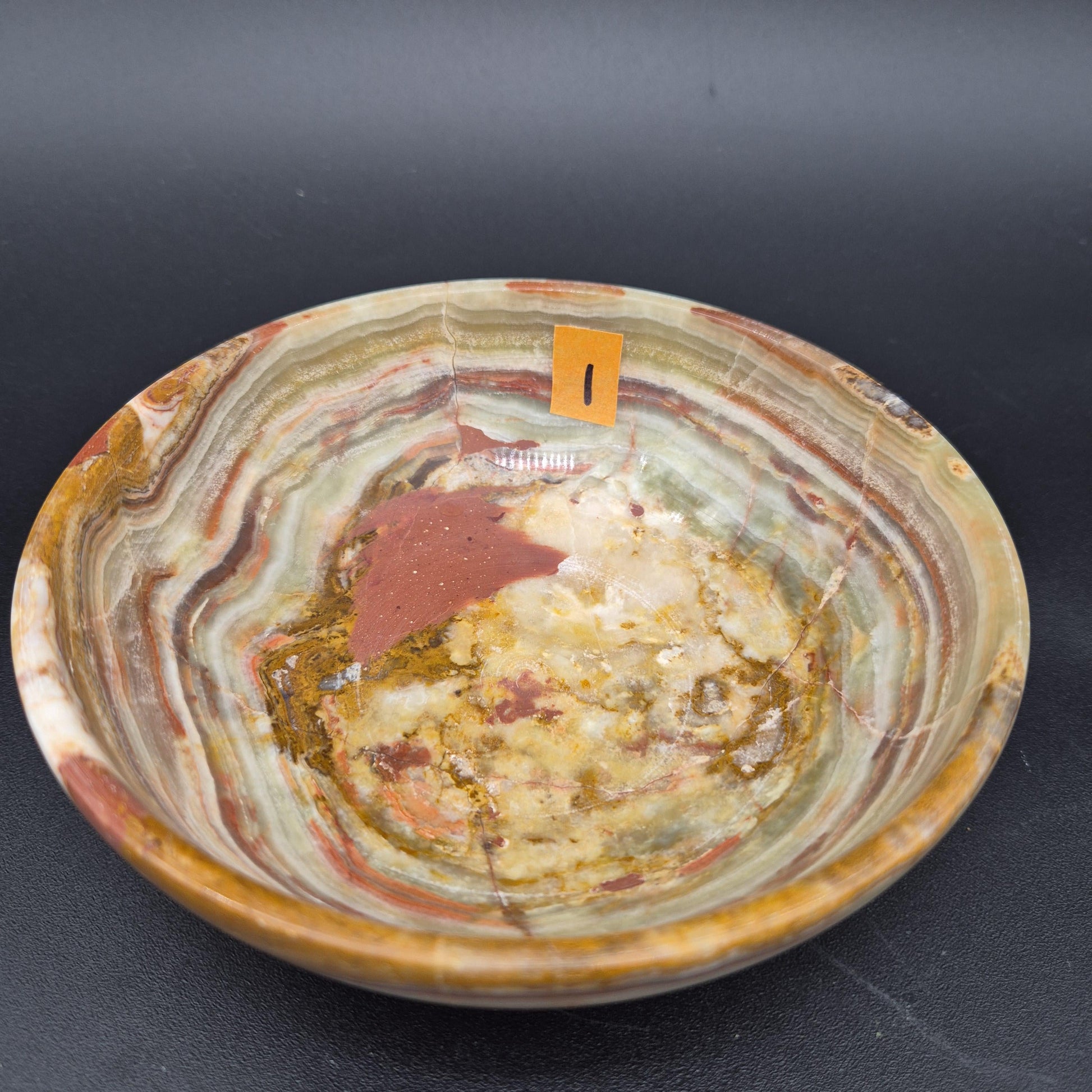 6 inch Polished Green Onyx Bowl | Natural Stone Decorative Bowl | 1 lb | Choose Your Piece Crystal Hoarder