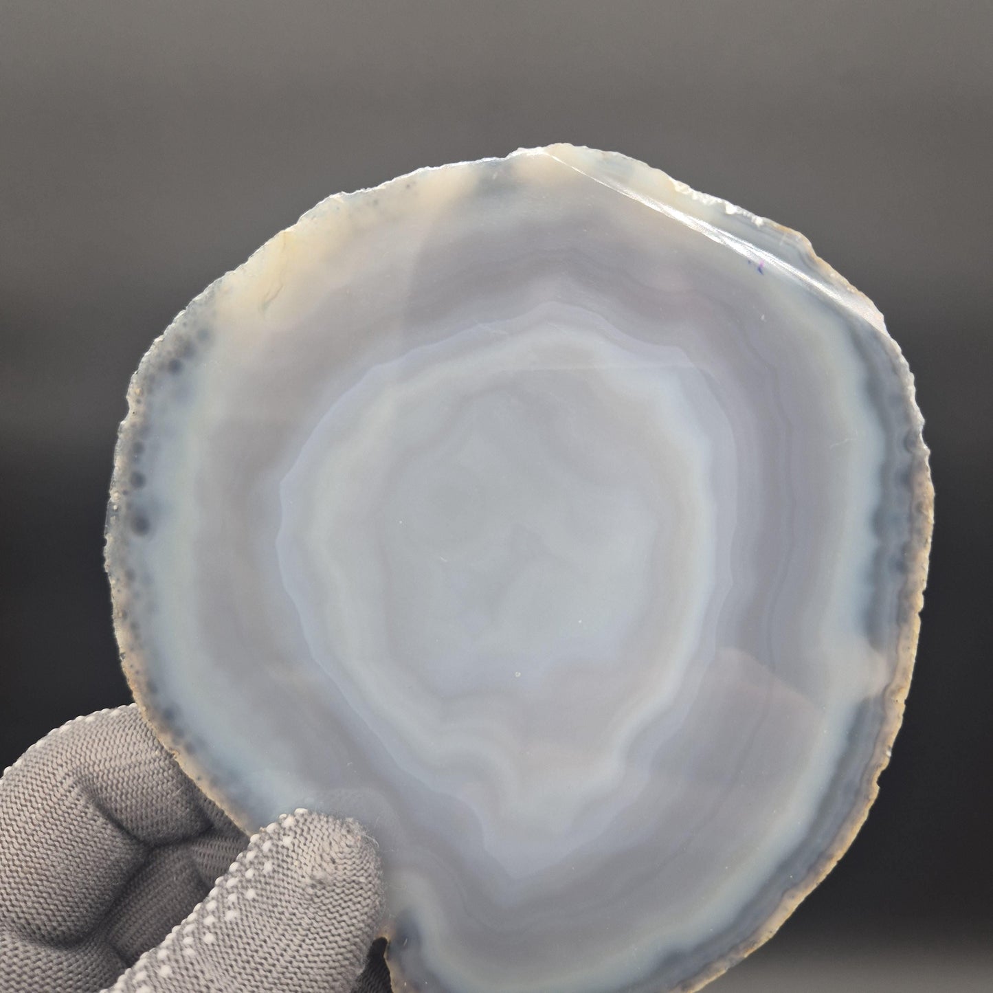 Natural Agate Slices - Set of 3 | 5.5in & 6in Large Translucent Quartz | Polished Crystal Decor | 1.33 lbs Crystal Hoarder