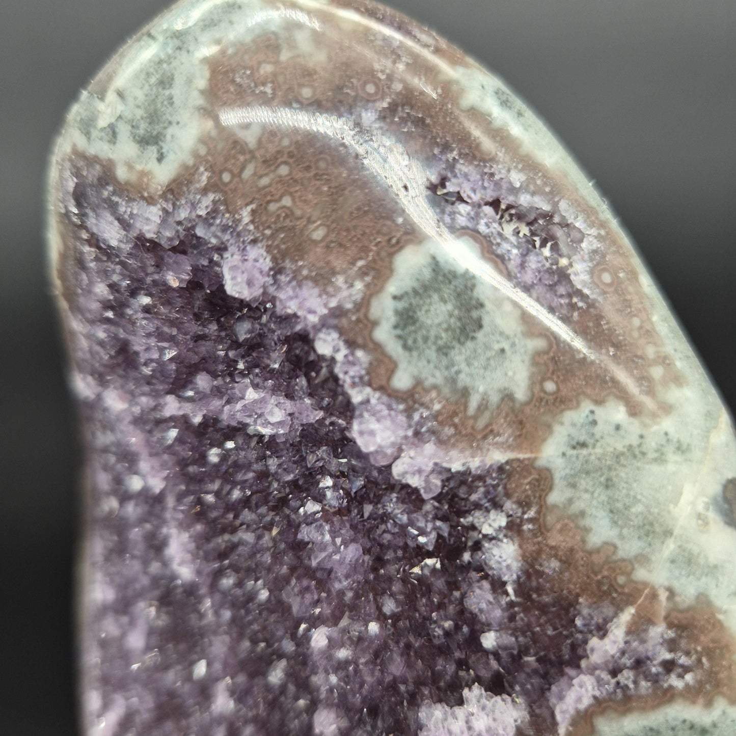 Amethyst with Green and Red Jasper Stalactites Uruguay Crystal Specimen 4.57 lb 11.5x5x2 Rare Display Piece Crystal Hoarder