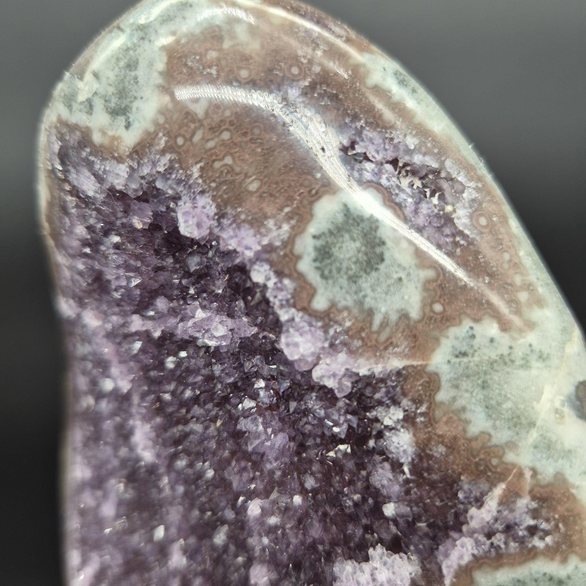 Amethyst with Green and Red Jasper Stalactites Uruguay Crystal Specimen 4.57 lb 11.5x5x2 Rare Display Piece Crystal Hoarder