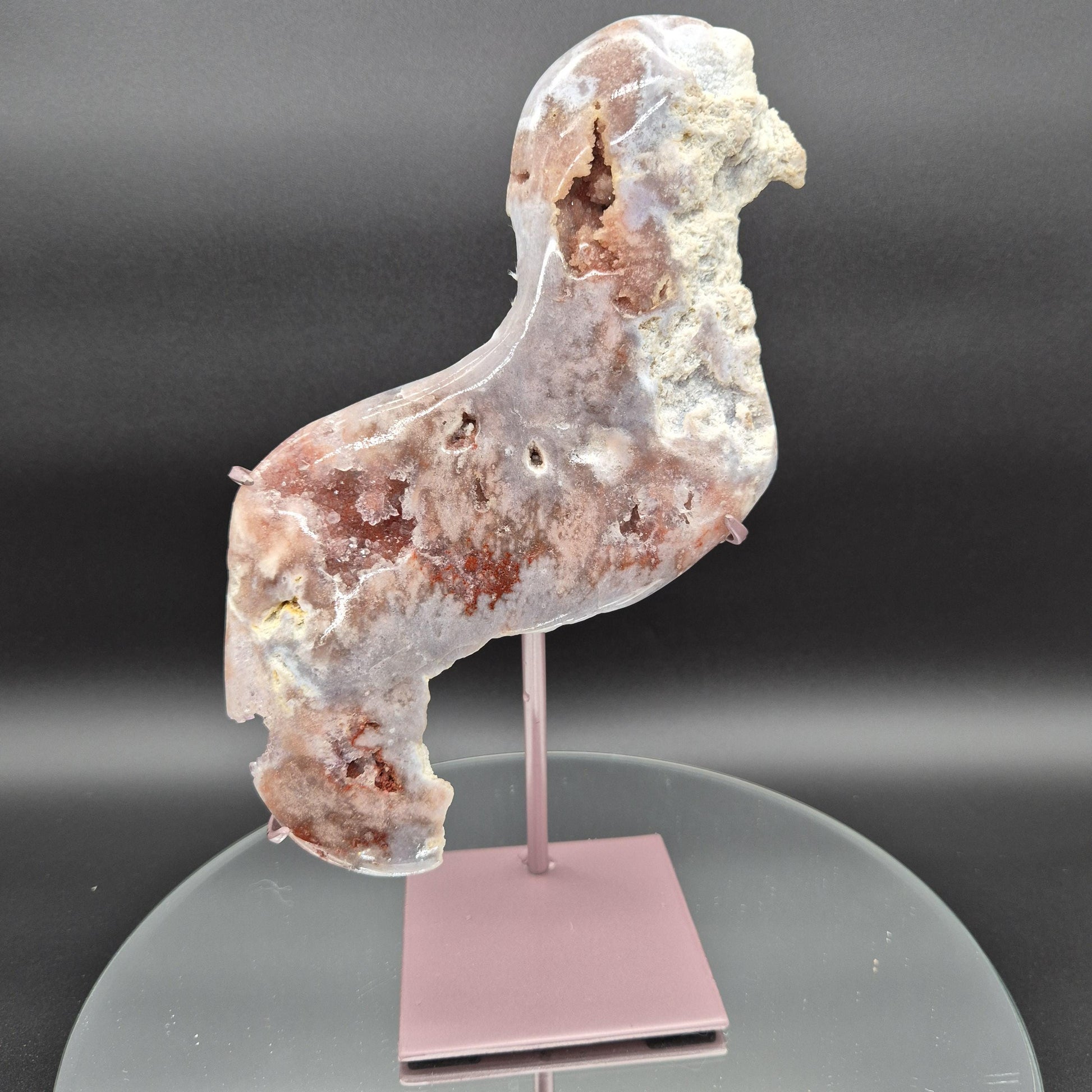 Druzy Pink Amethyst Free Form on Stand - 2.52 lbs, 12 x 6.5in Crystal Hoarder