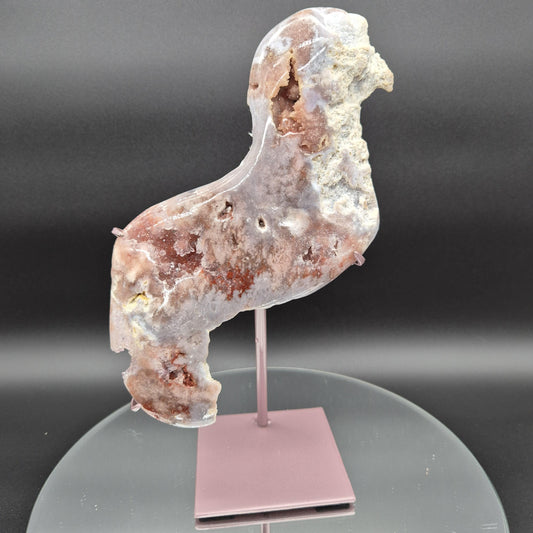 Druzy Pink Amethyst Free Form on Stand - 2.52 lbs, 12 x 6.5in Crystal Hoarder