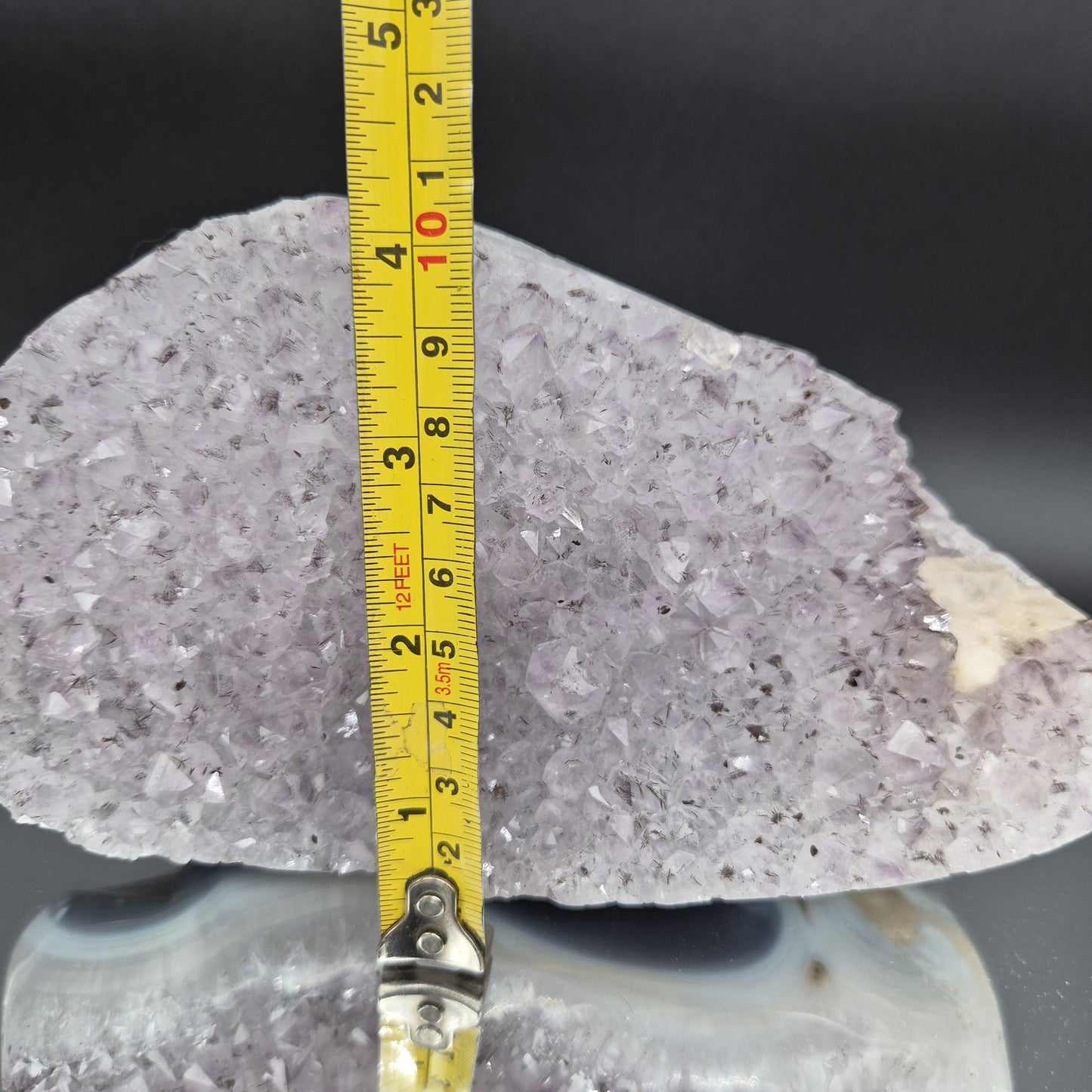 AAA+ Druzy Amethyst with UV Reactive Calcite Black Hematite Blue Banded Agate Freeform 4.58 lbs 7.5x4x3 Brazil Crystal Hoarder