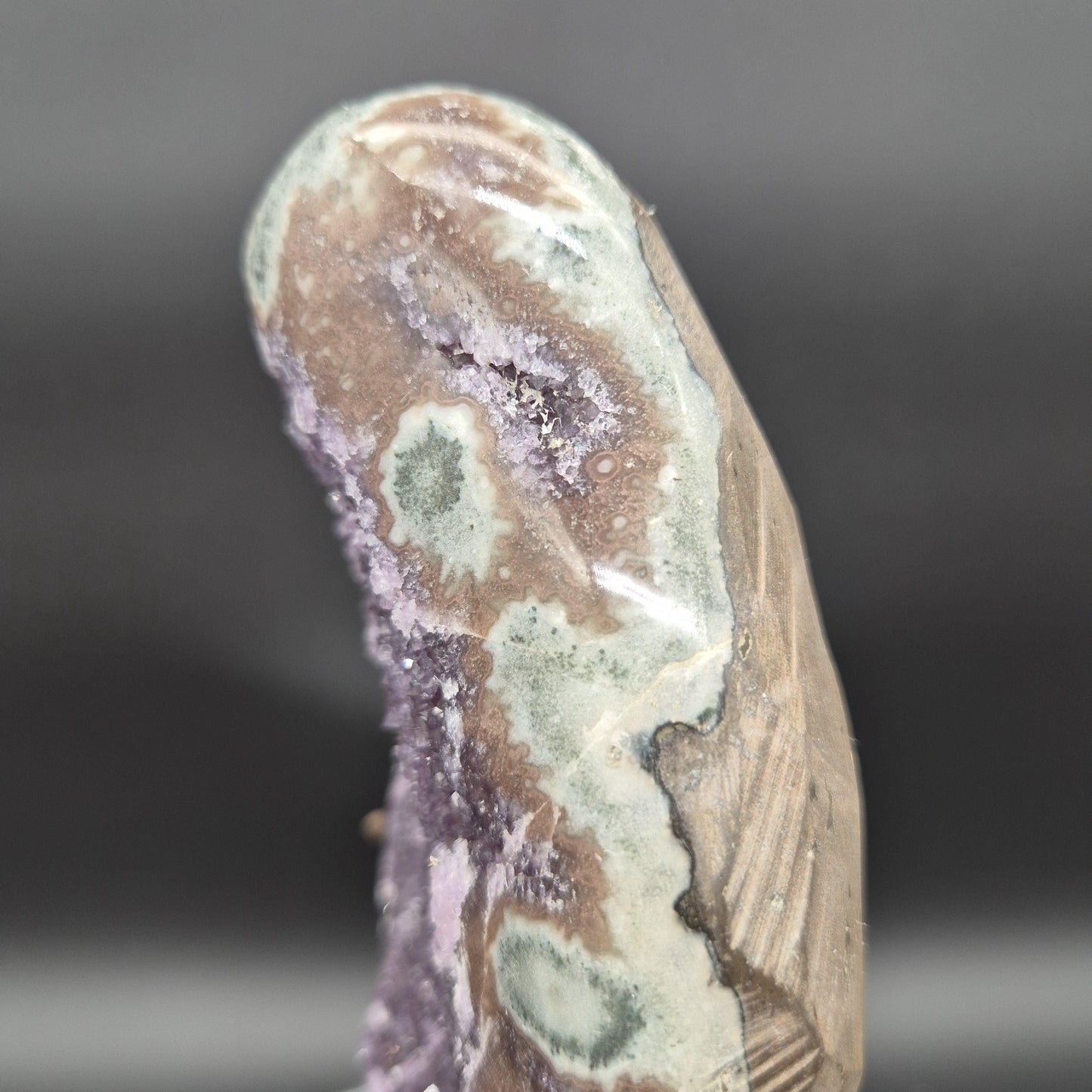 Amethyst with Green and Red Jasper Stalactites Uruguay Crystal Specimen 4.57 lb 11.5x5x2 Rare Display Piece Crystal Hoarder