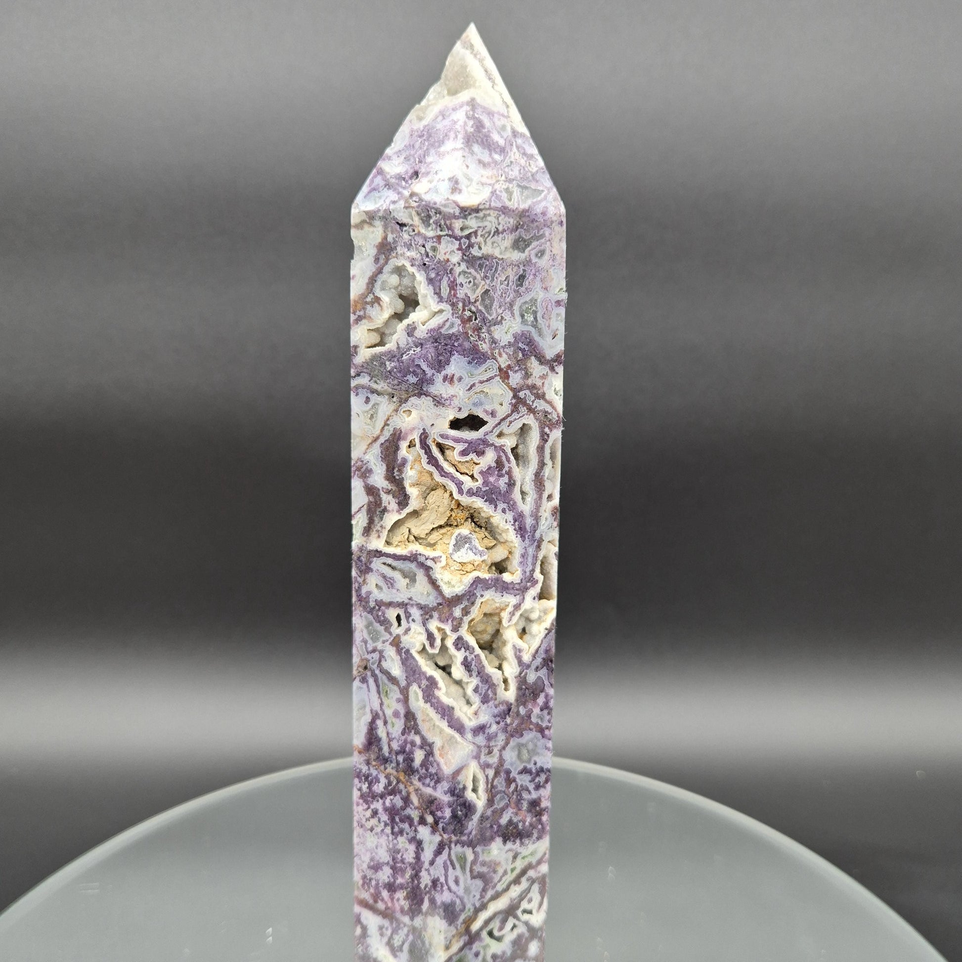 Extra Large Purple Sphalerite Tower with Druzy | 10in Crystal Point | 3.45 lb Statement Specimen | Sparkling Druzy Mineral Display Crystal Hoarder