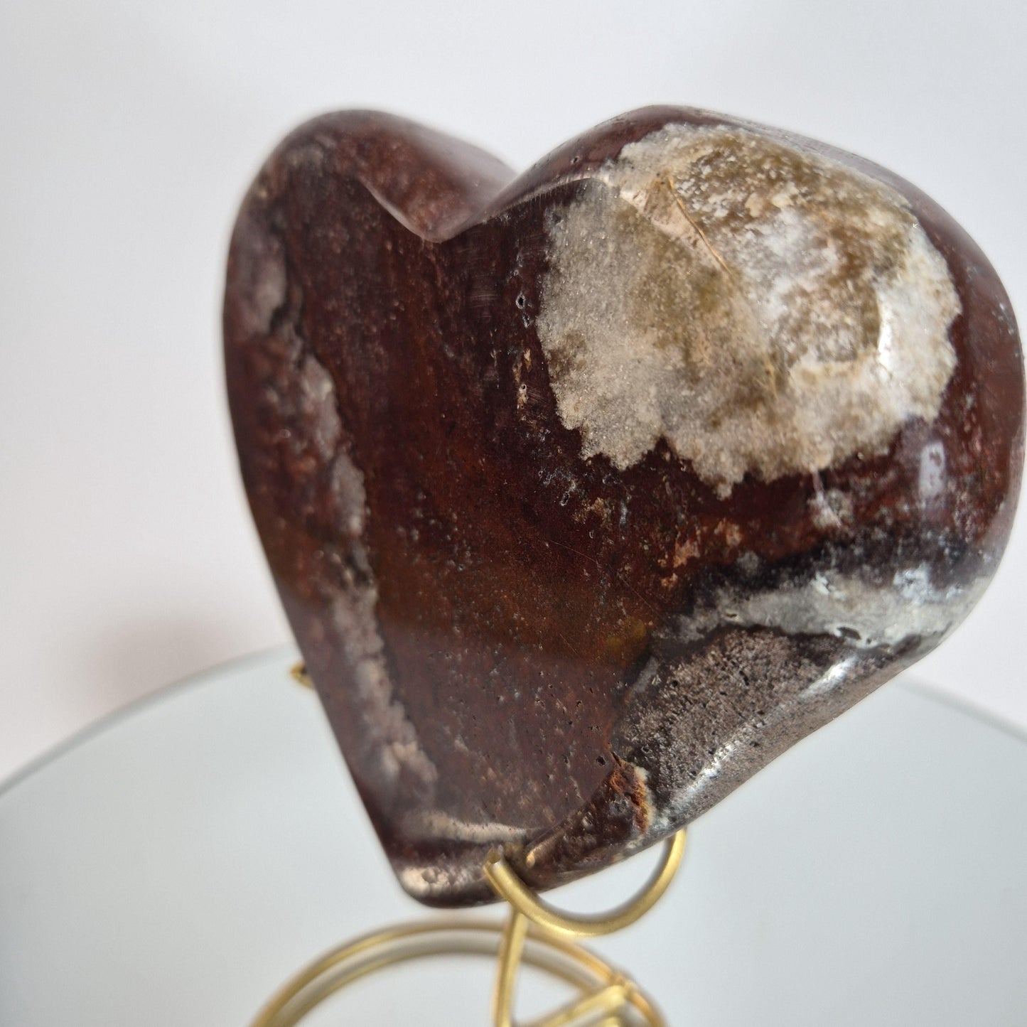 Deep Dark Red Jasper Heart with Quartz Veins - Super Rare One-of-a-Kind Crystal Hoarder