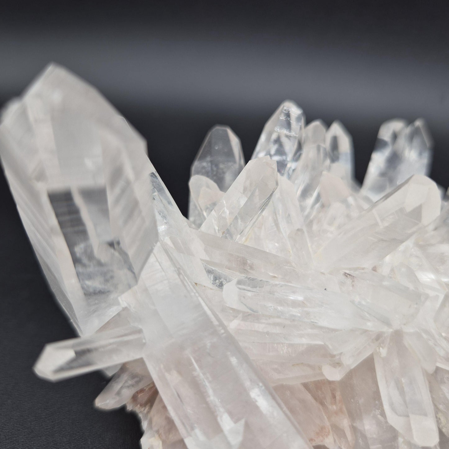 AAA+ Rare Water Clear Light Pink Lemurian Quartz Cluster Colombia 6x5x3.5 2.08 lbs Crystal Hoarder